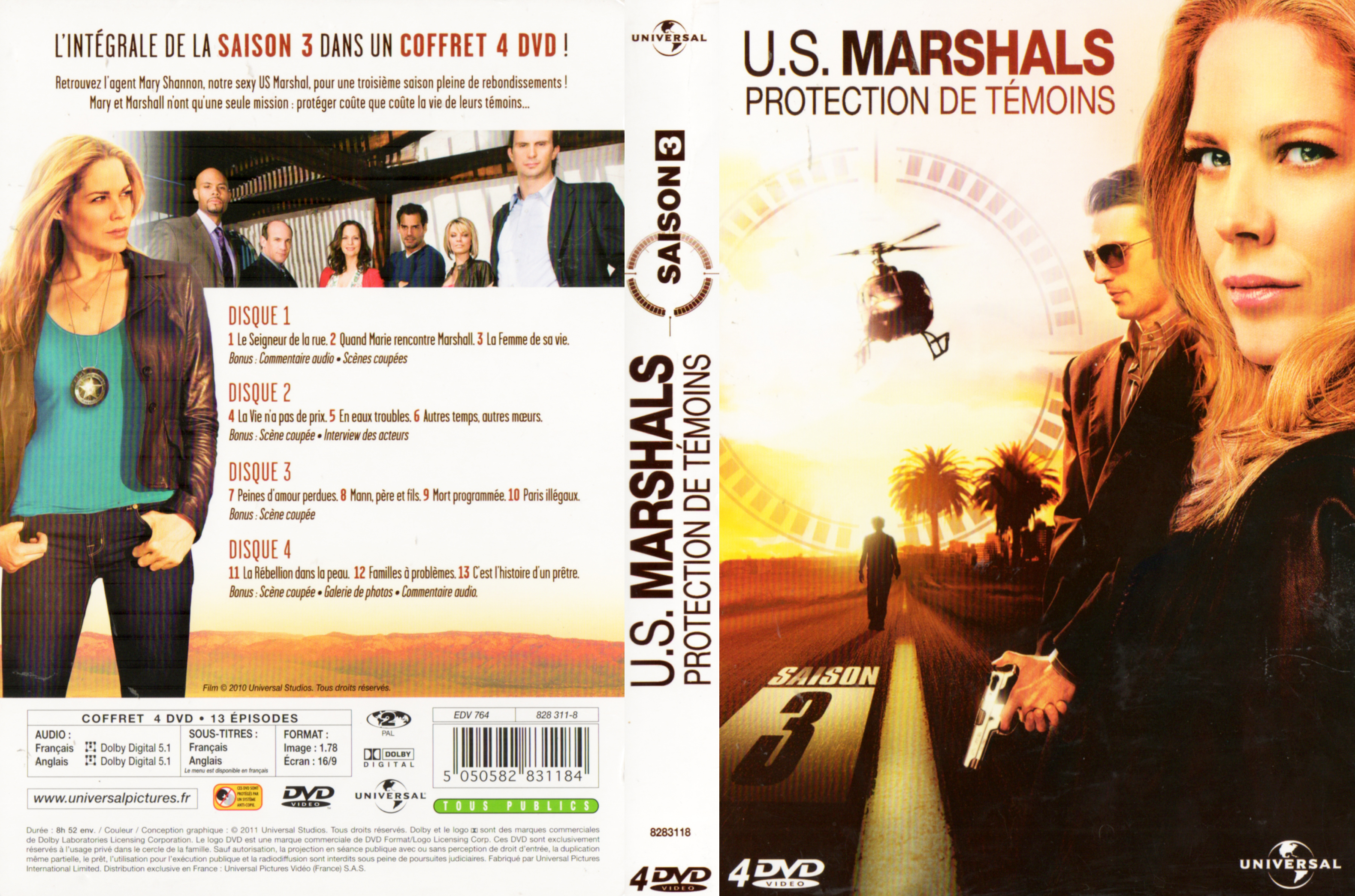 Jaquette DVD US marshals rotection de tmoins Saison 3