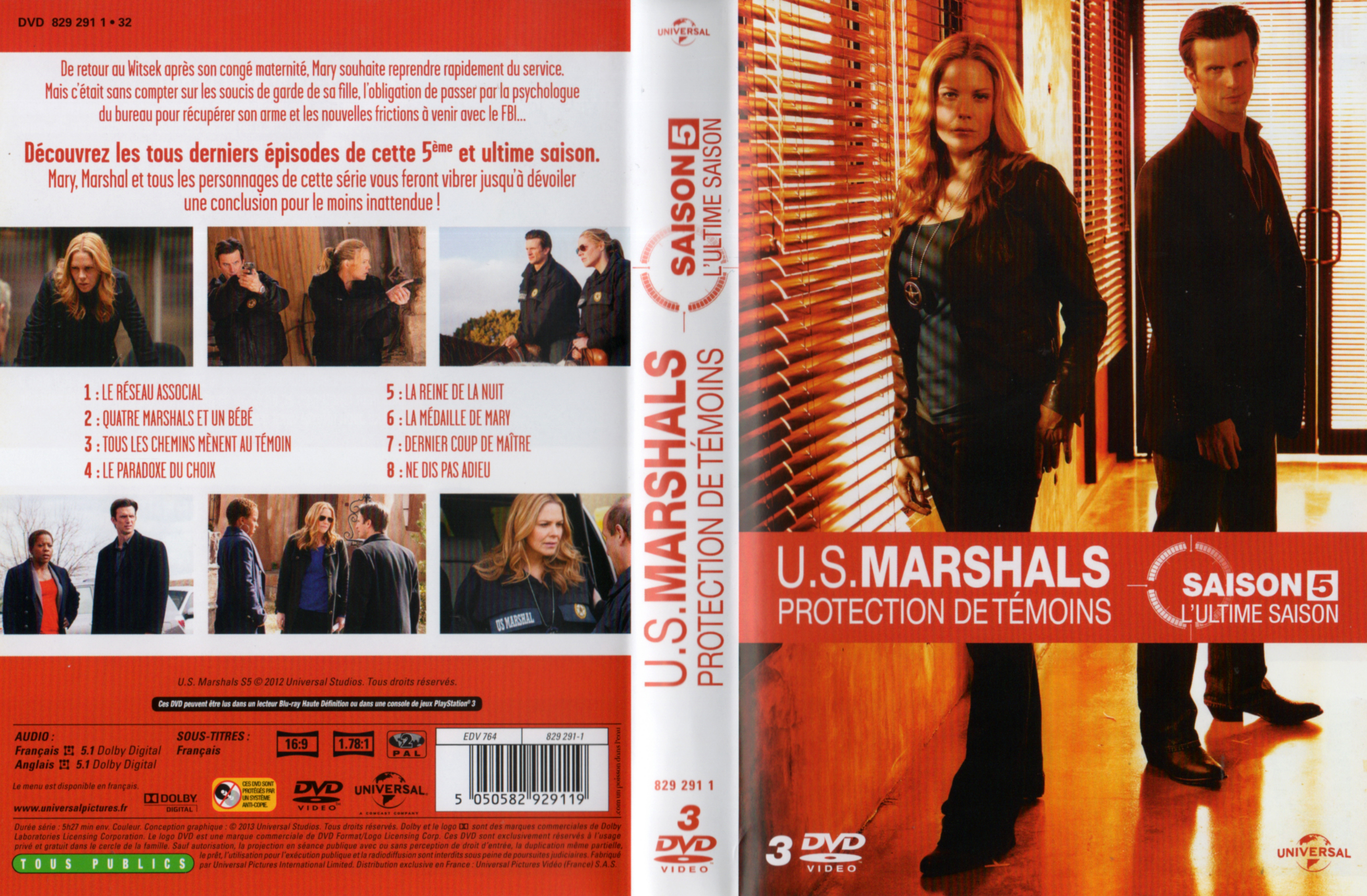 Jaquette DVD US marshals rotection de tmoins Saison 5