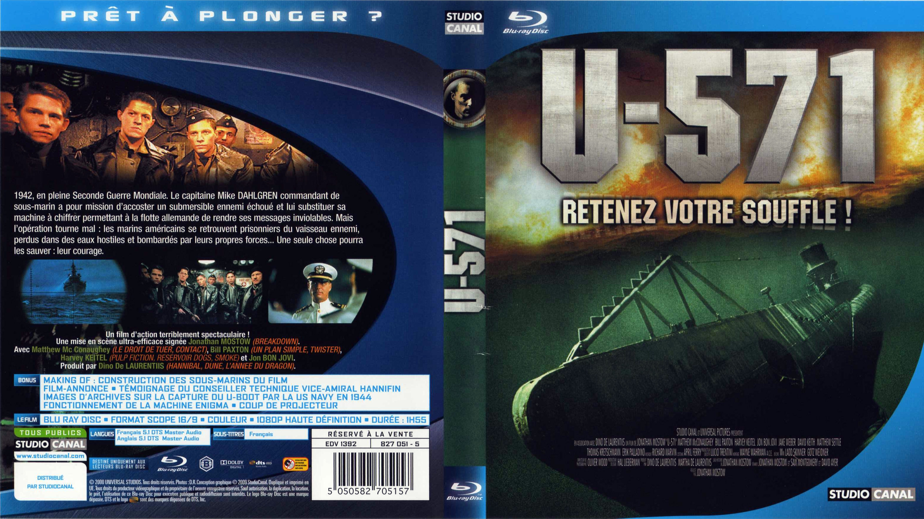 Jaquette DVD U-571 (BLU-RAY)