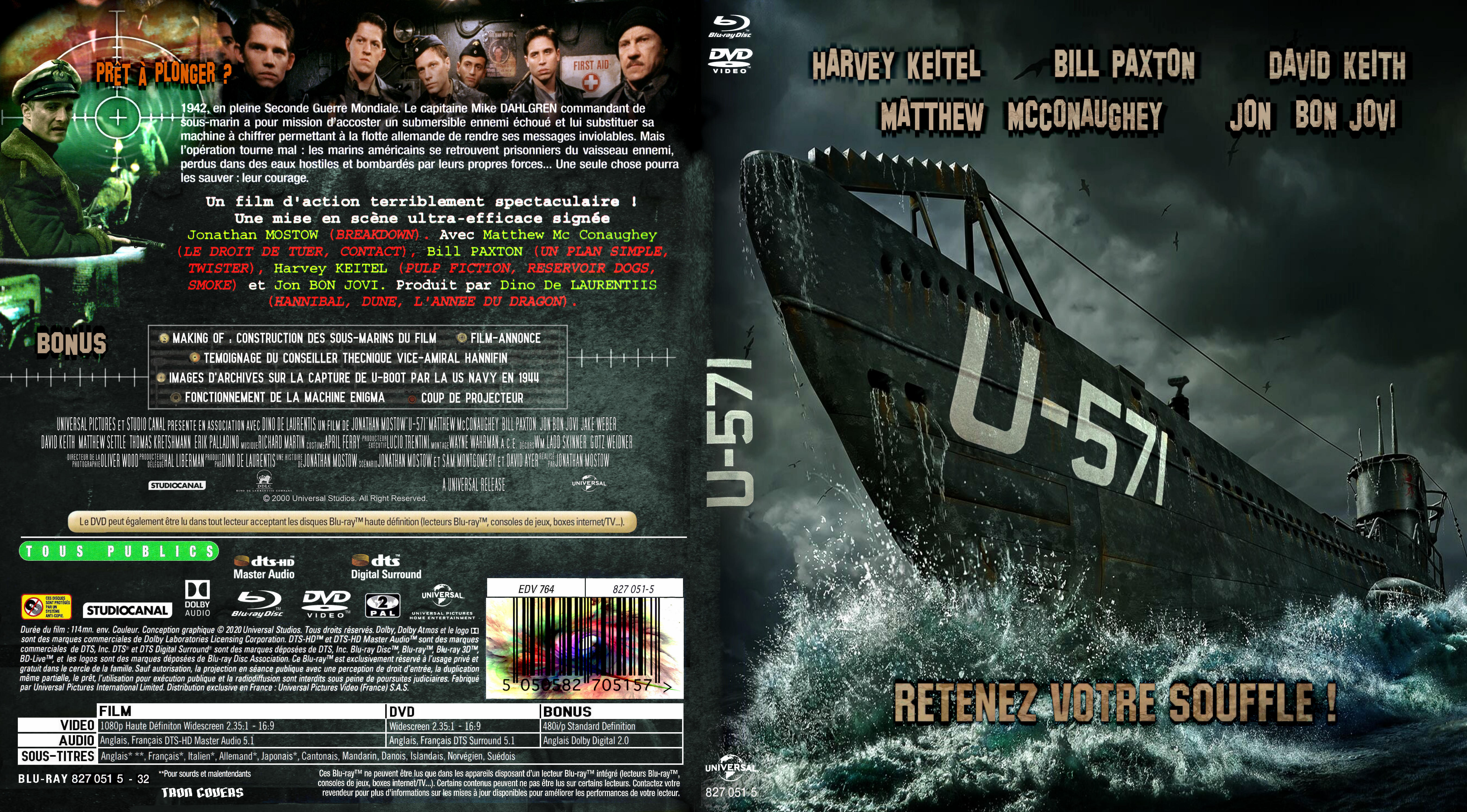 Jaquette DVD U-571 custom (BLU-RAY)
