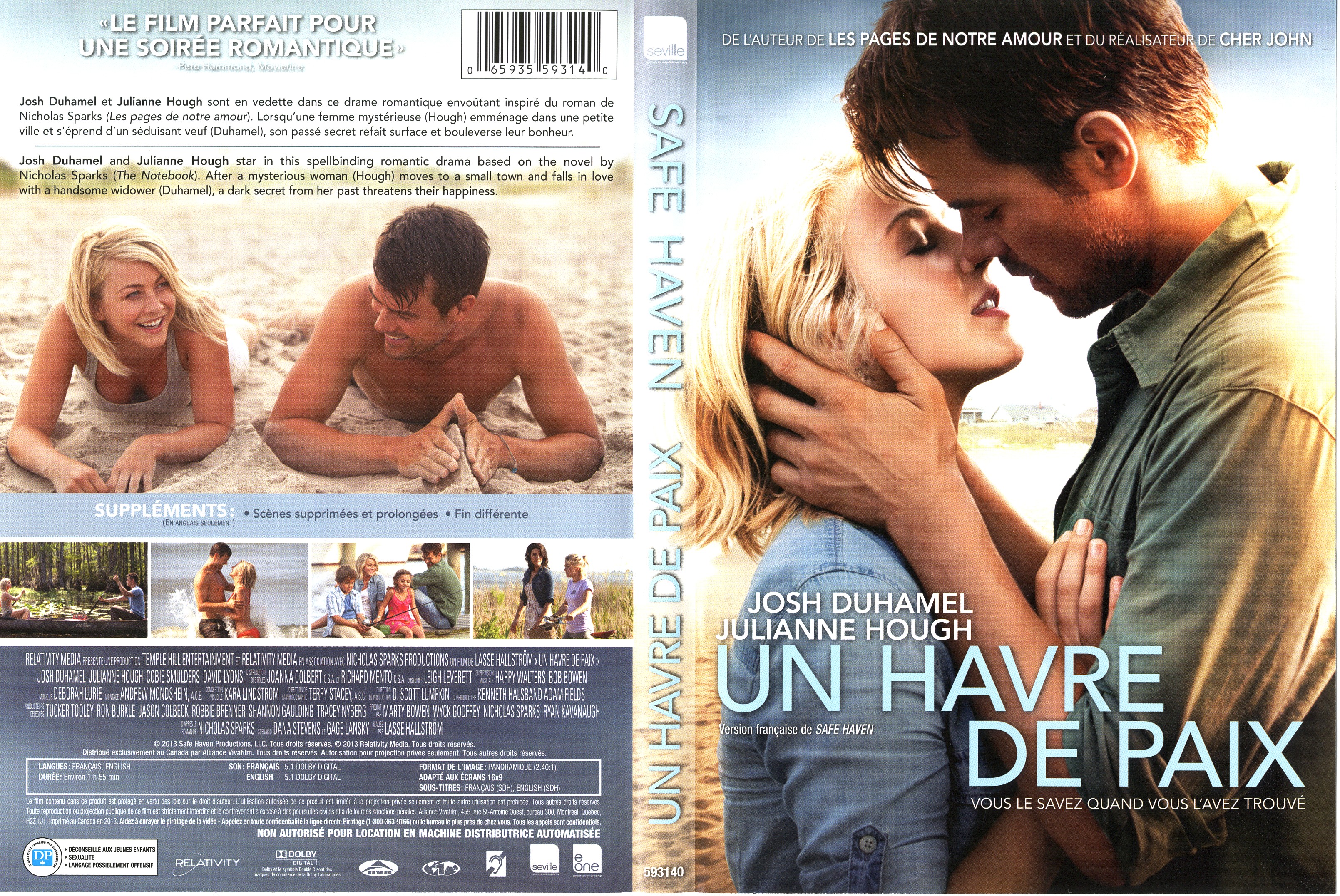 Jaquette DVD Un Havre de paix - Safe Haven (Canadienne)