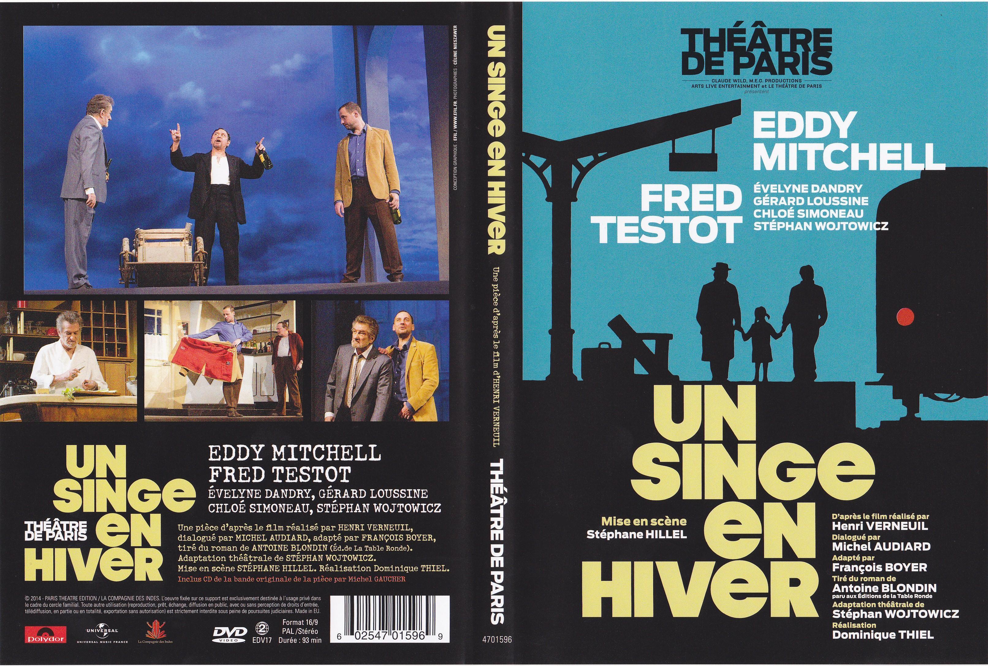 Jaquette DVD Un Singe en Hiver (Thatre)