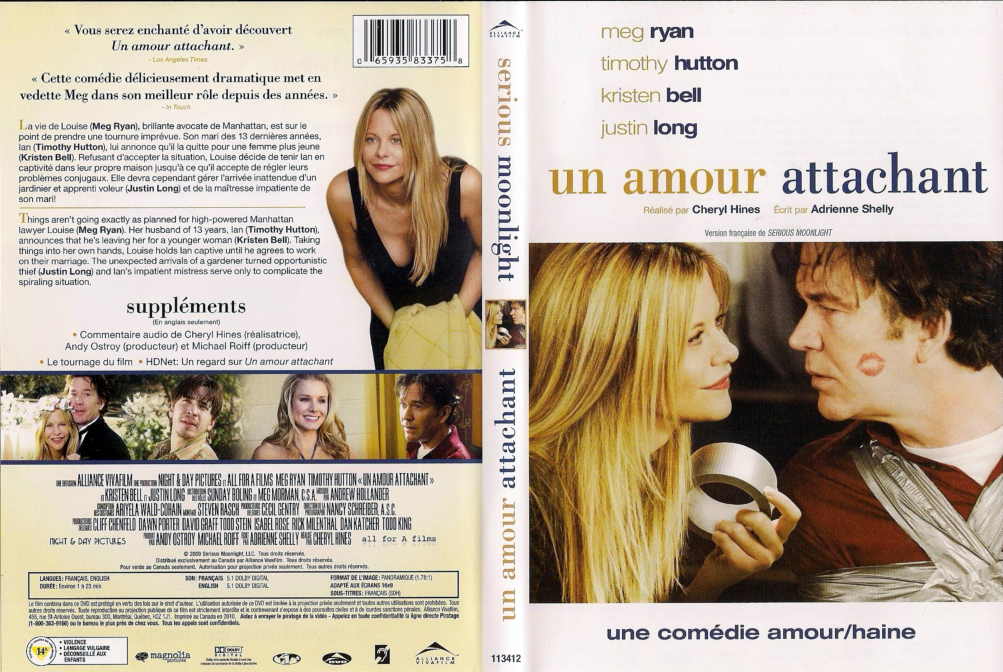 Jaquette DVD Un amour attachant - Serious moonlight (Canadienne)