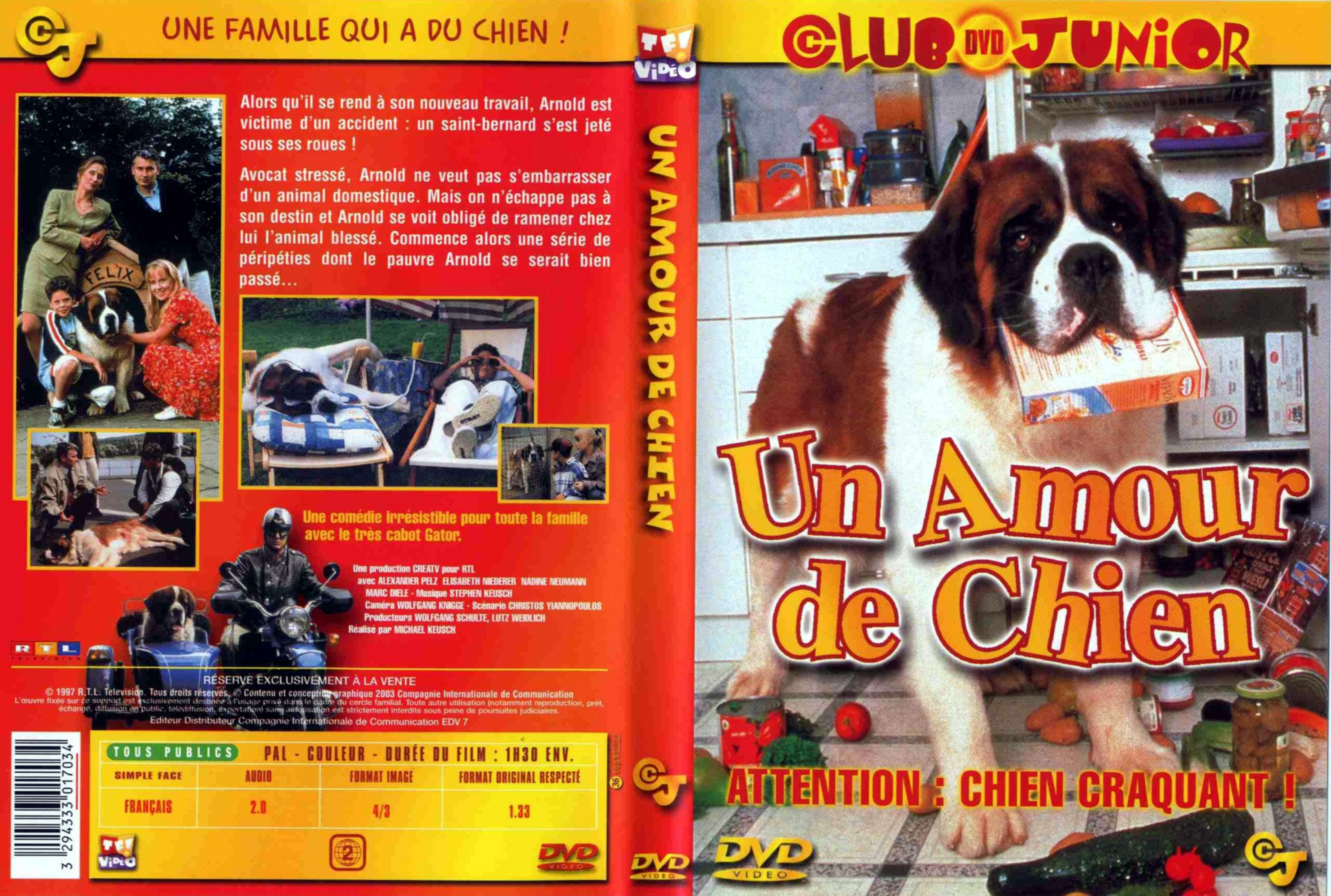 Jaquette DVD Un amour de chien (1997)
