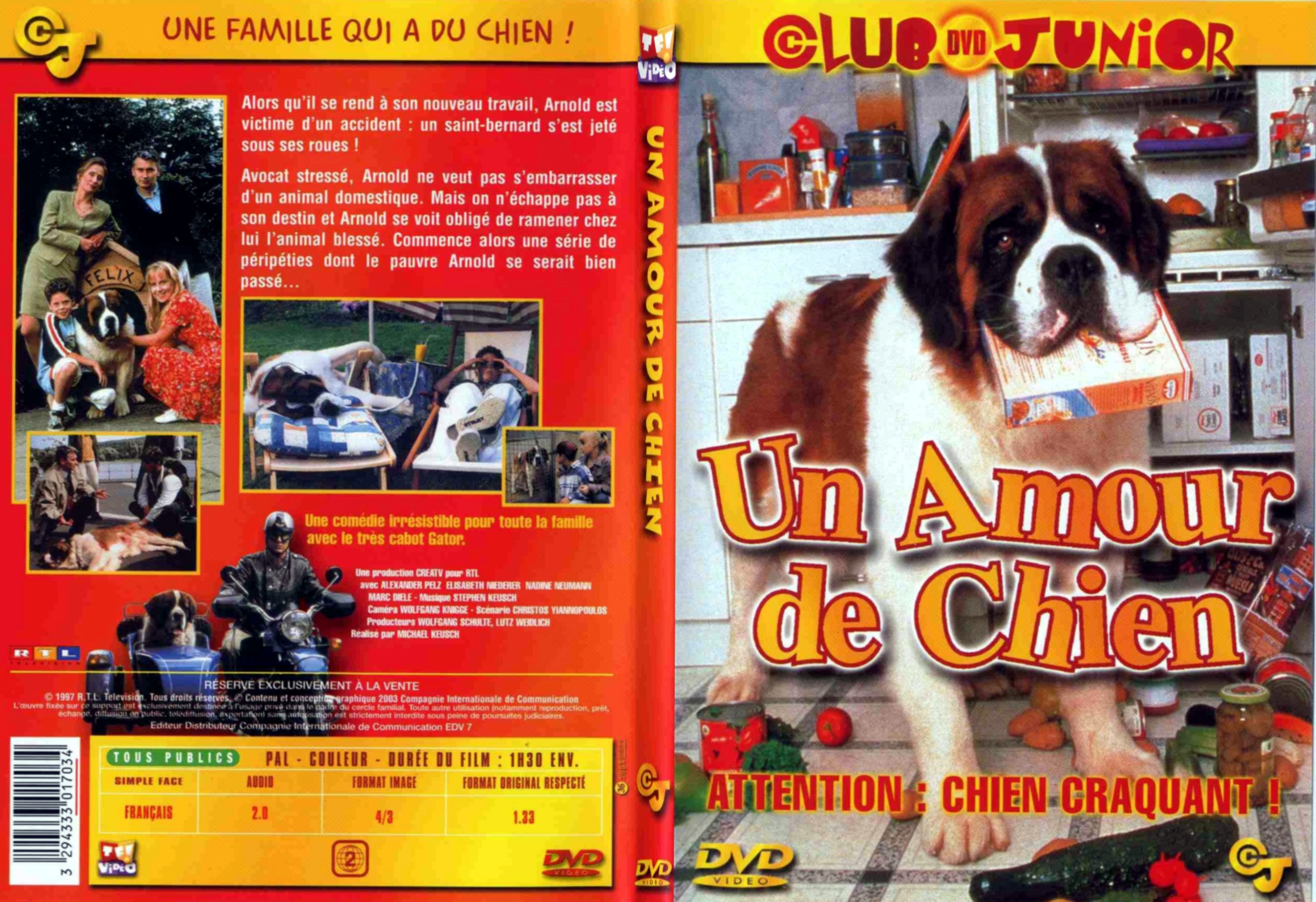 Jaquette DVD Un amour de chien (1997) - SLIM