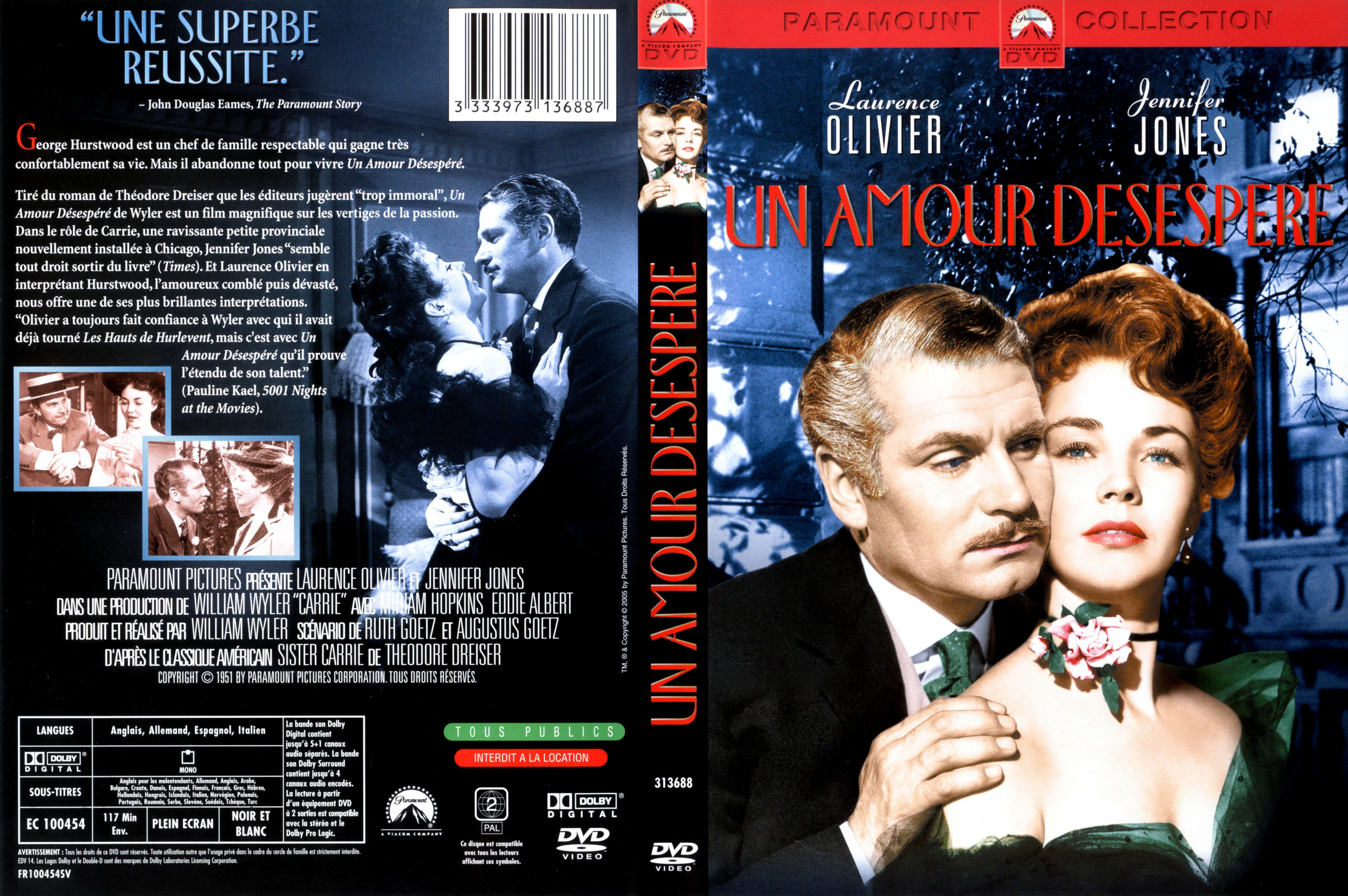 Jaquette DVD Un amour dsespr