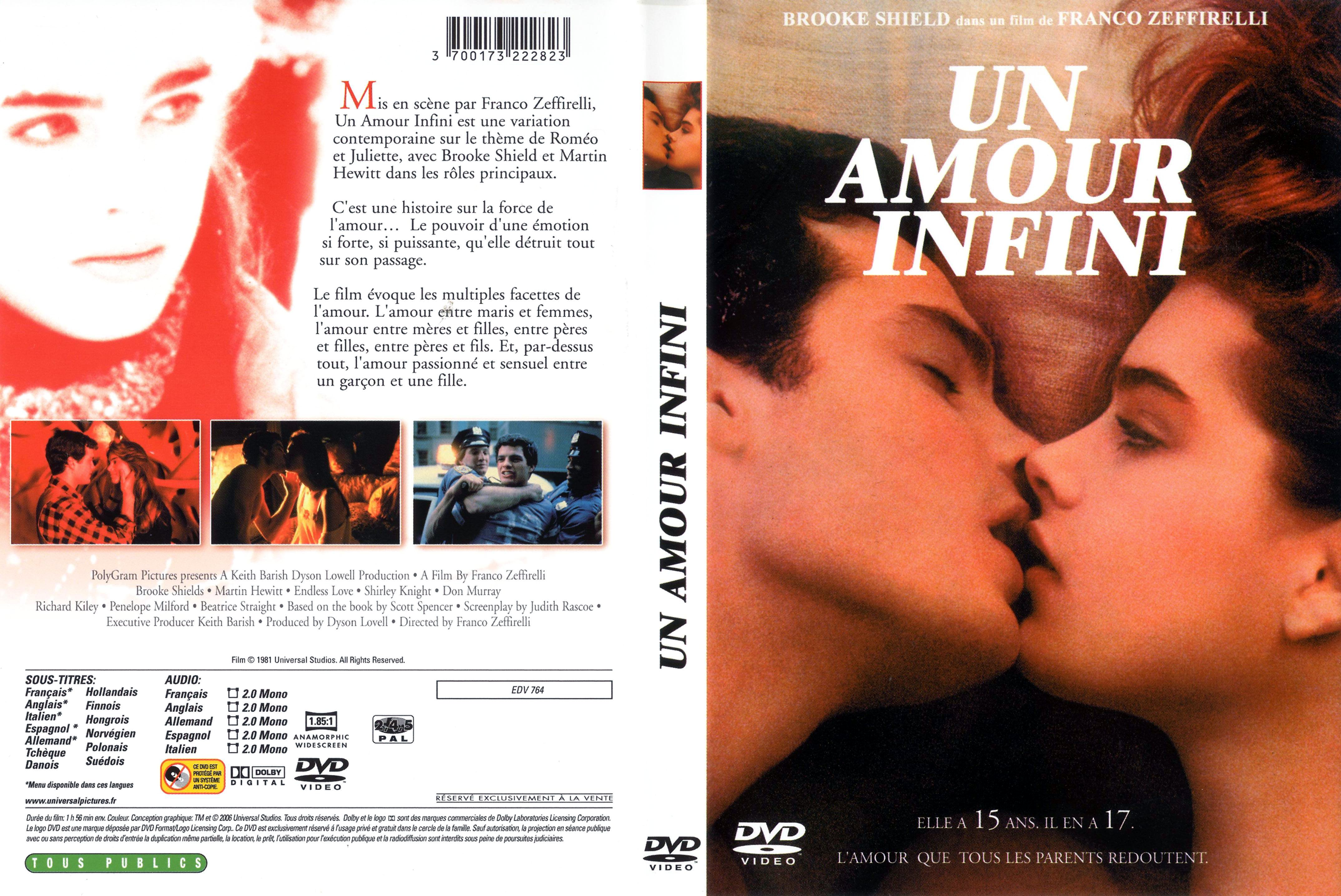 Jaquette DVD Un amour infini (1981)