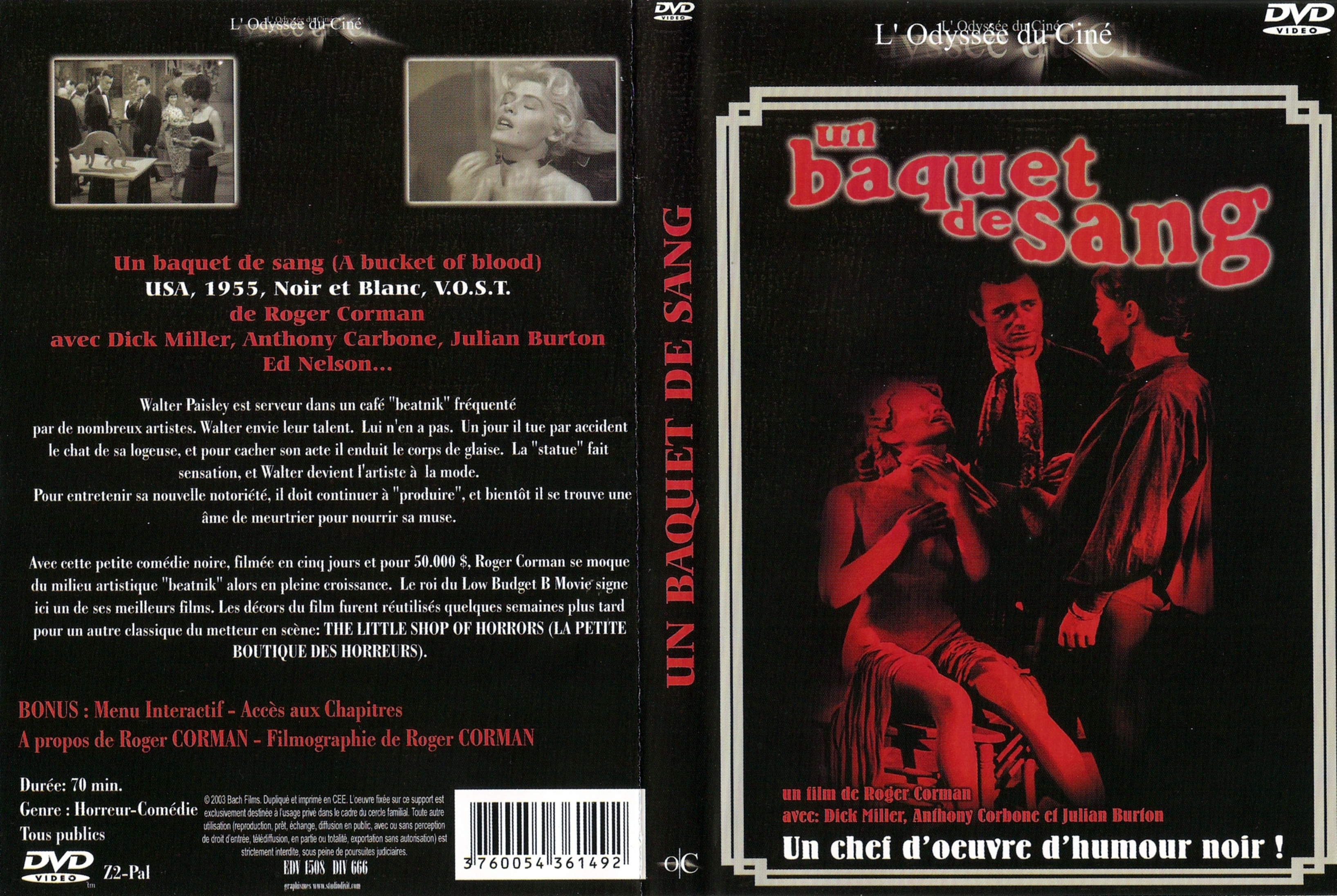 Jaquette DVD Un baquet de sang