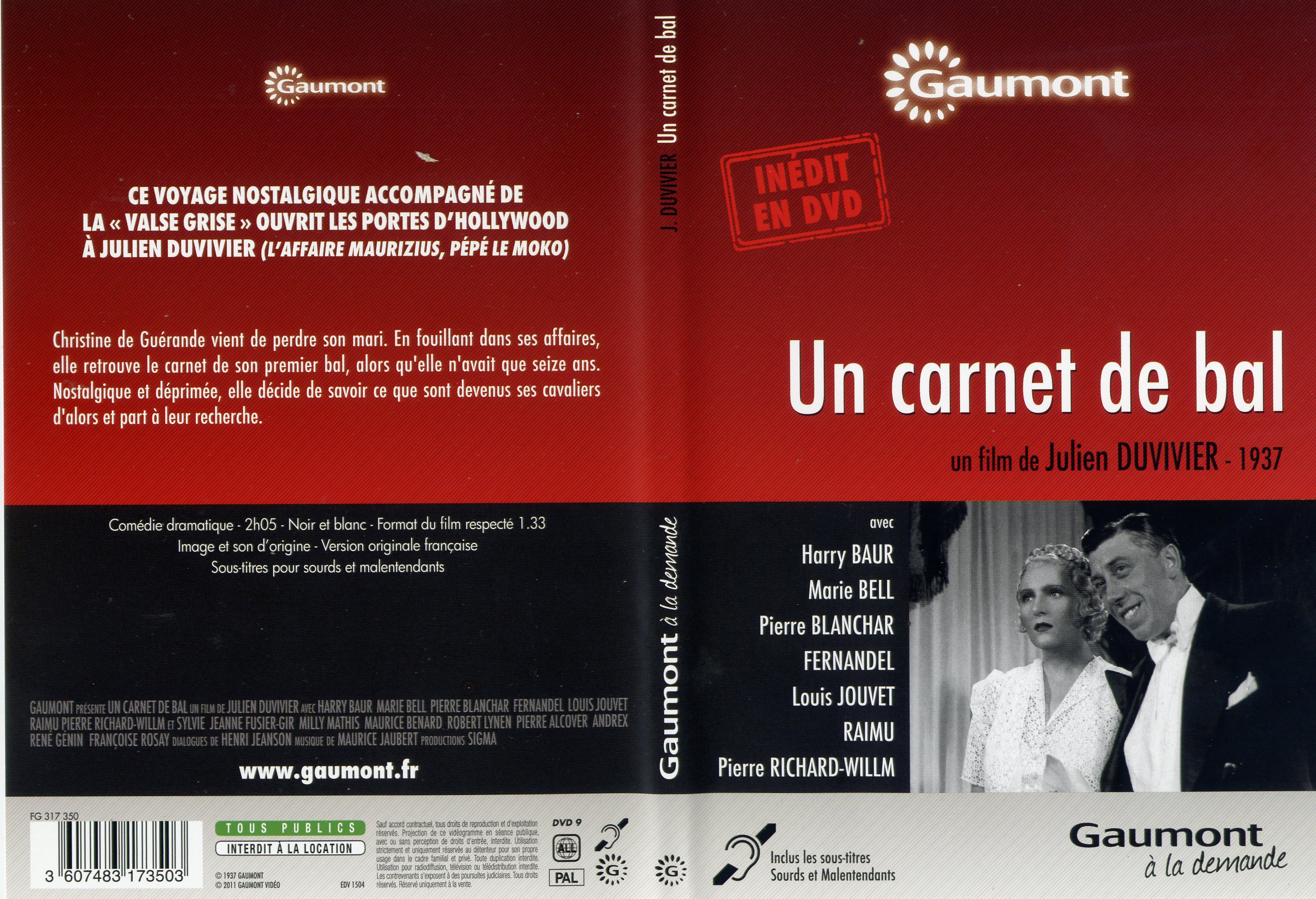 Jaquette DVD Un carnet de bal