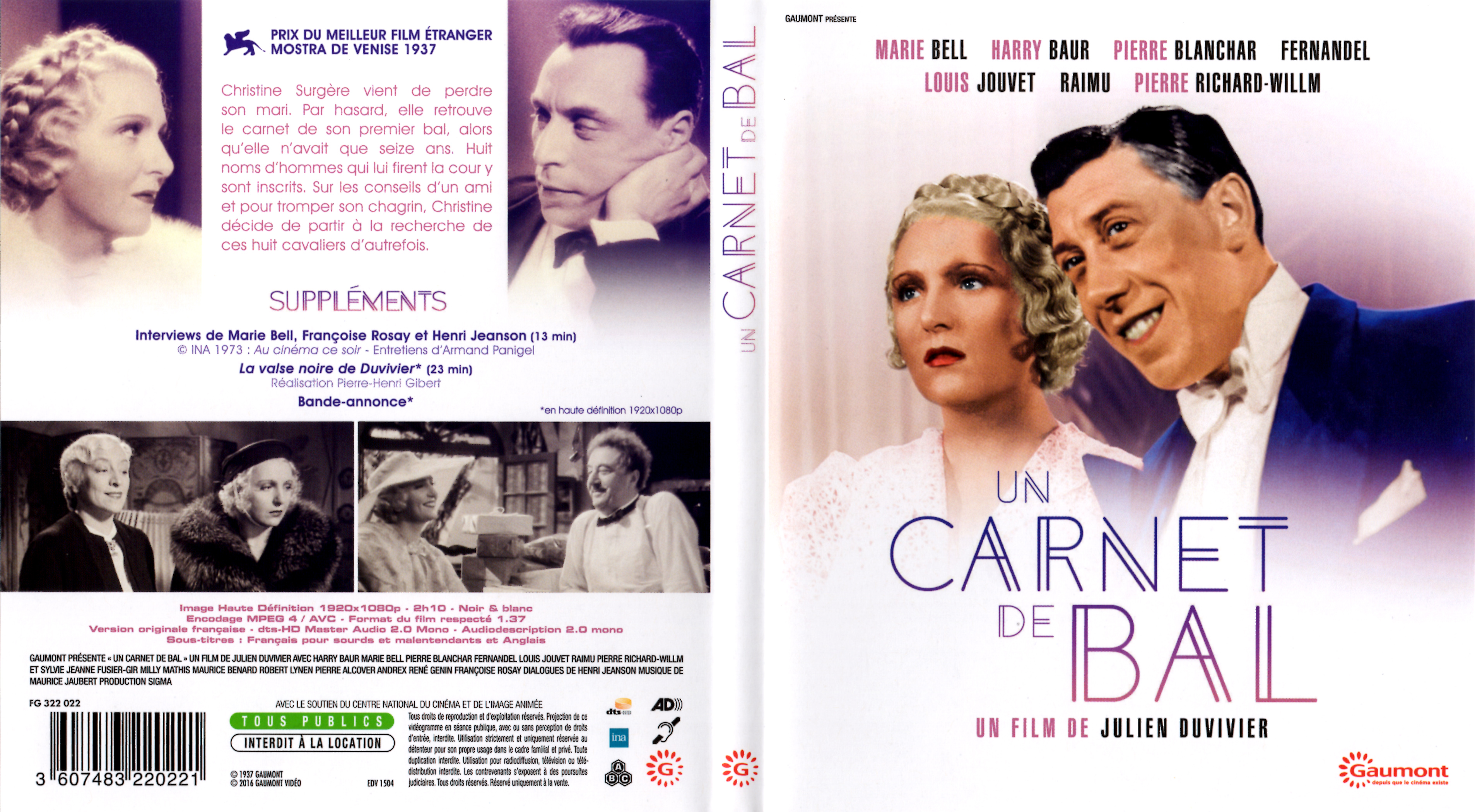 Jaquette DVD Un carnet de bal (BLU-RAY)