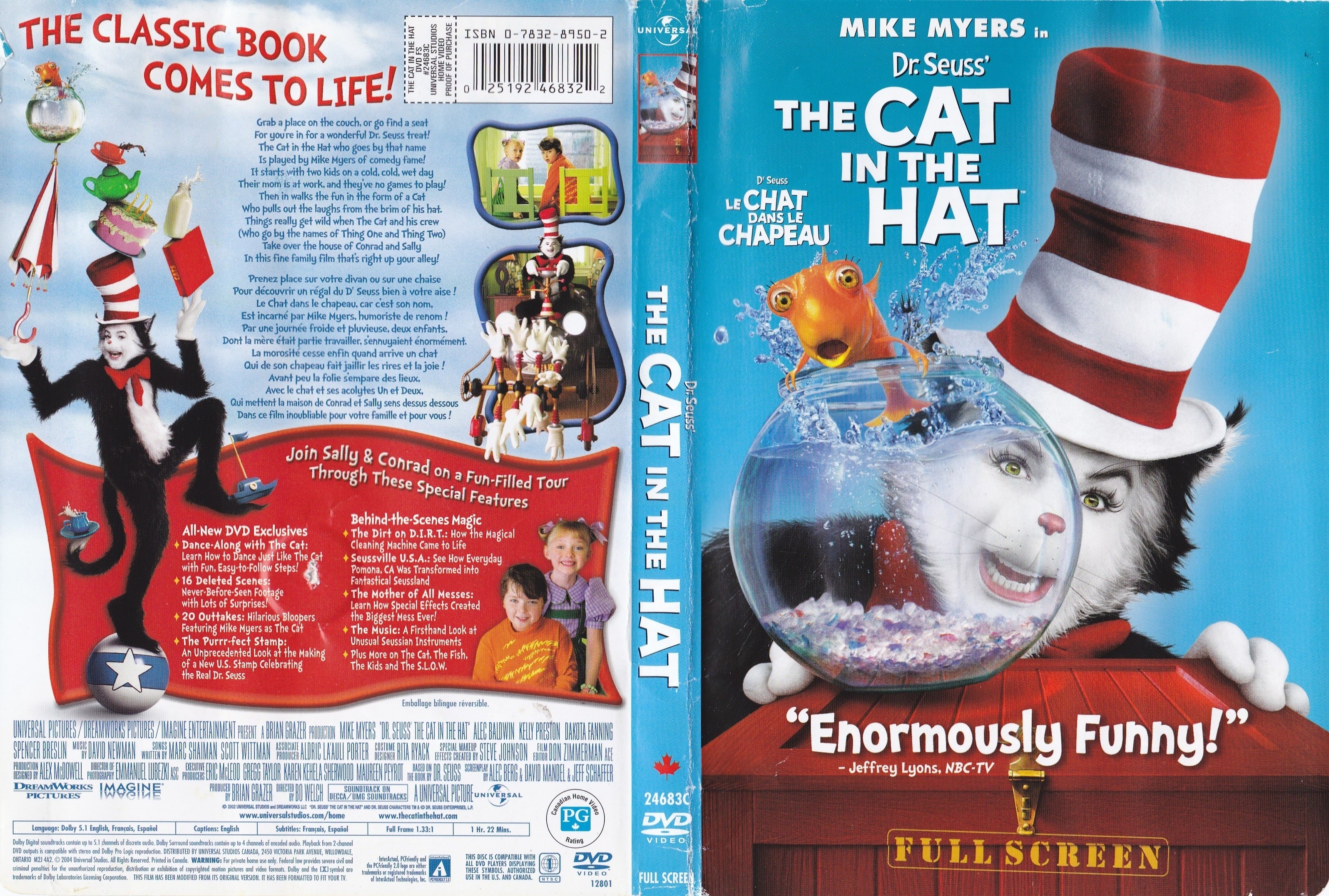 Jaquette DVD Un chat dans le chapeau - The cat in the hat (Canadienne)