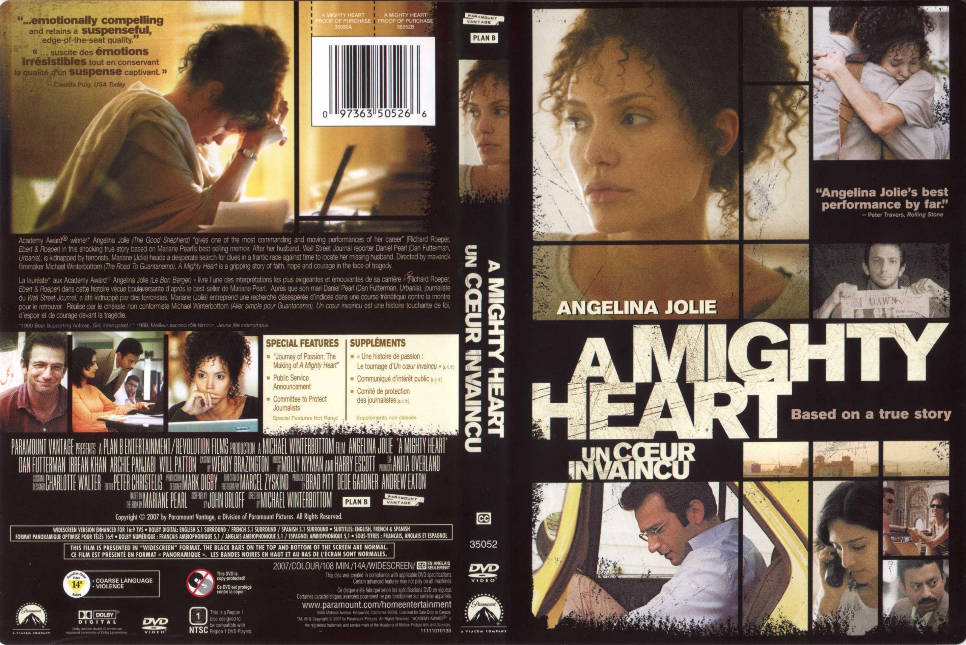Jaquette DVD Un coeur invaincu -A mighty heart Zone 1