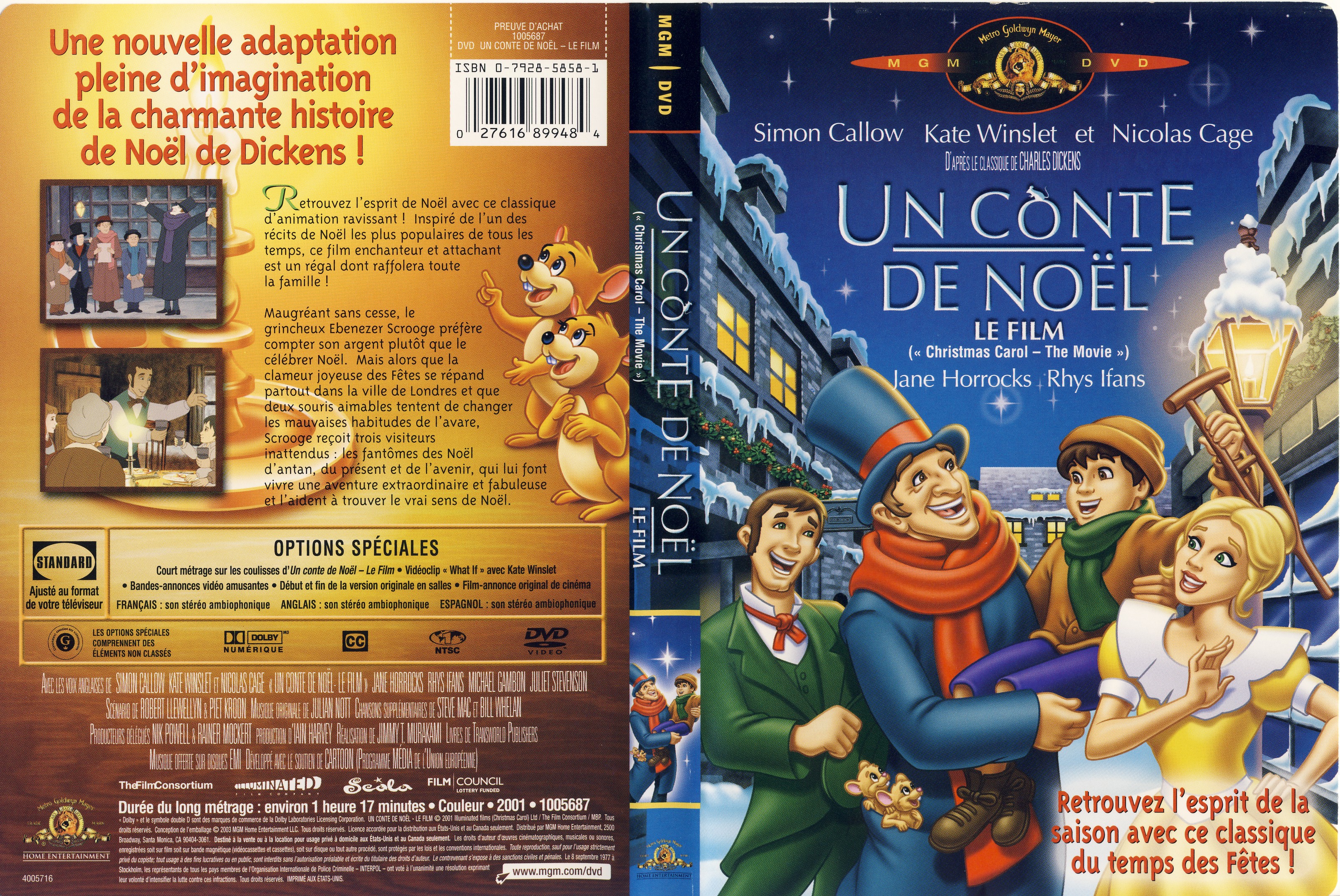 Jaquette DVD Un conte de Noel le film