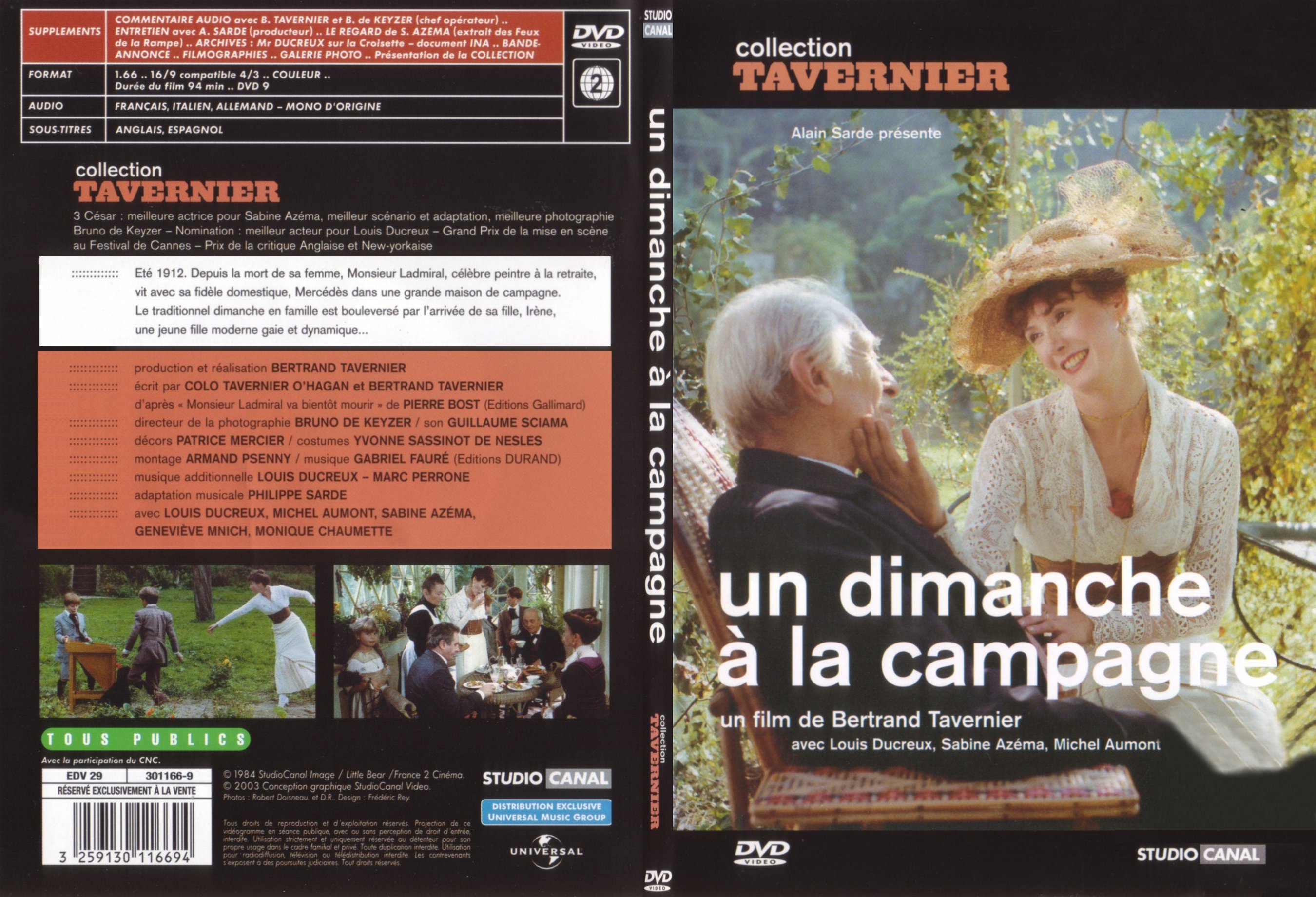 Jaquette DVD Un dimanche  la campagne - SLIM