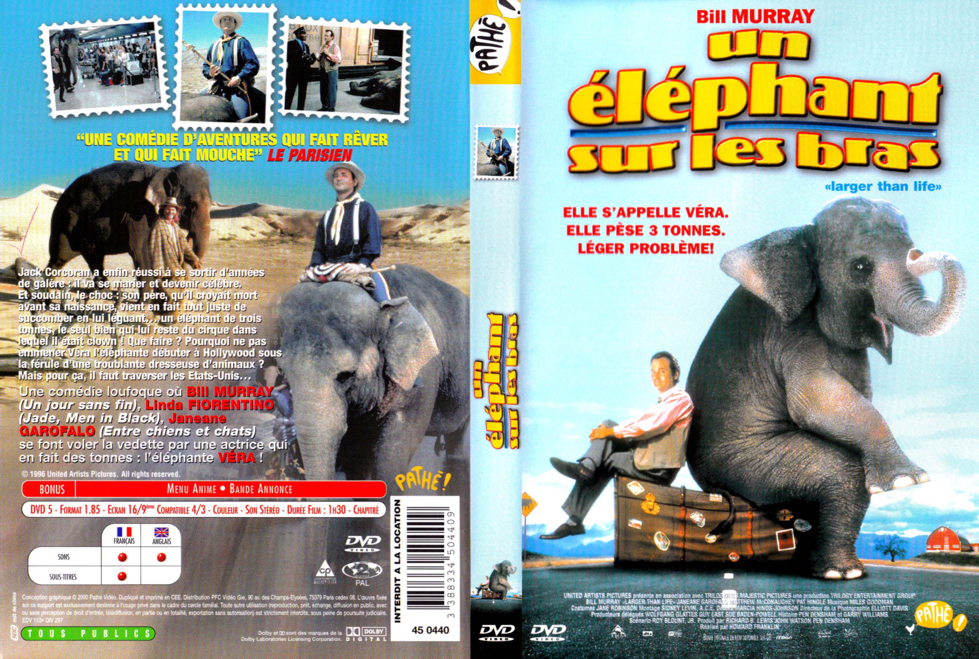 Jaquette DVD Un elephant sur les bras