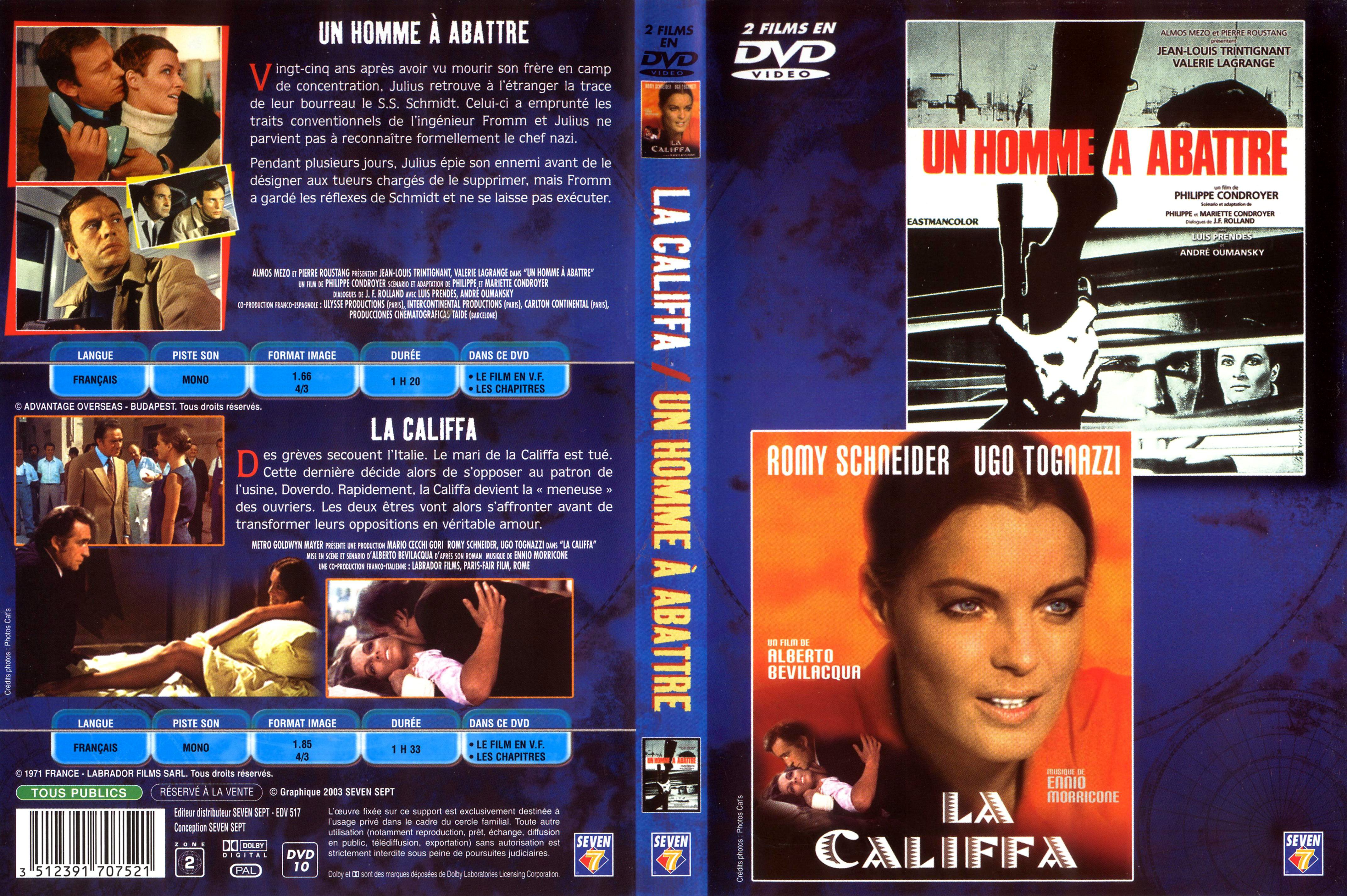 Jaquette DVD Un homme  abattre + La califfa