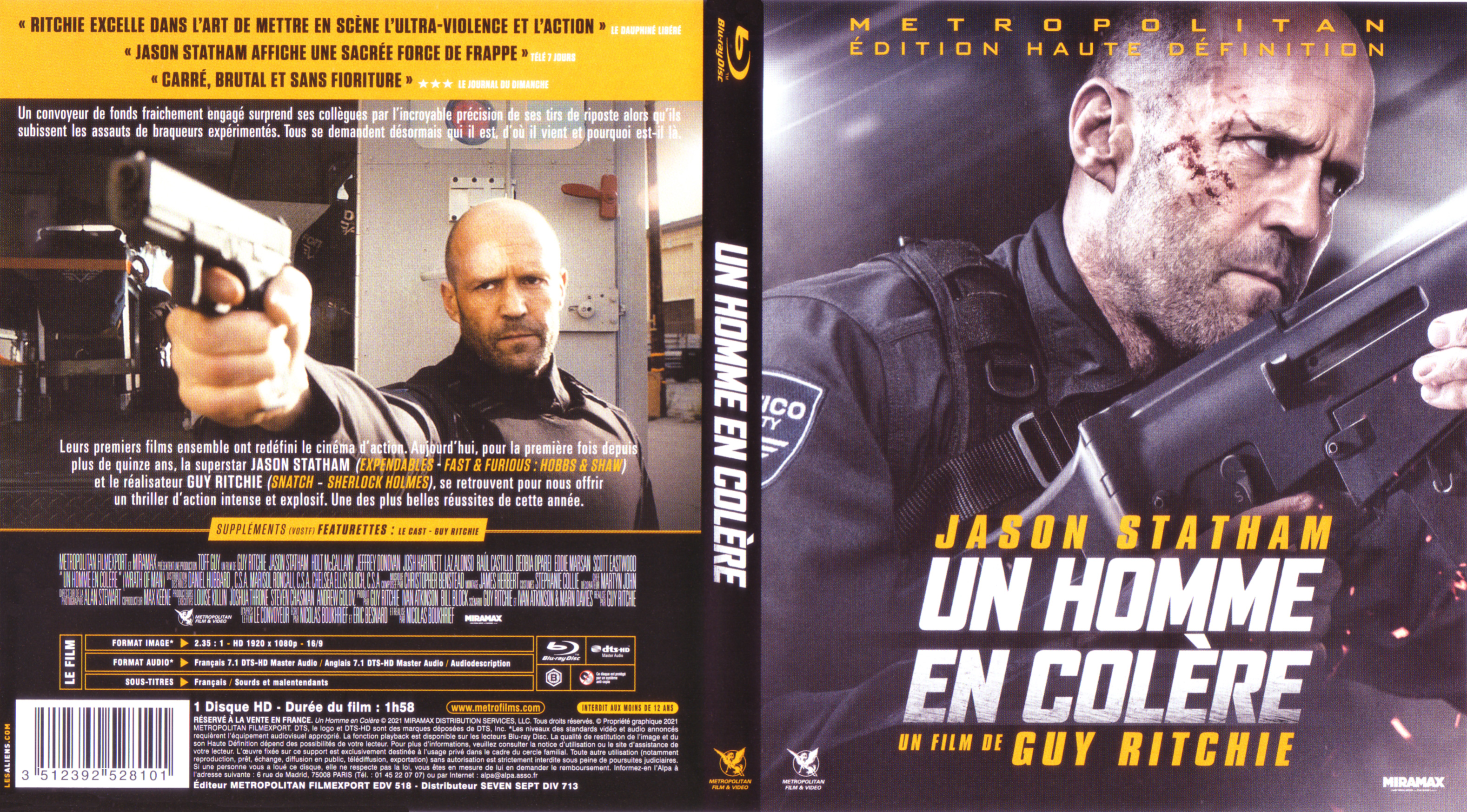 Jaquette DVD Un homme en colre (BLU-RAY)