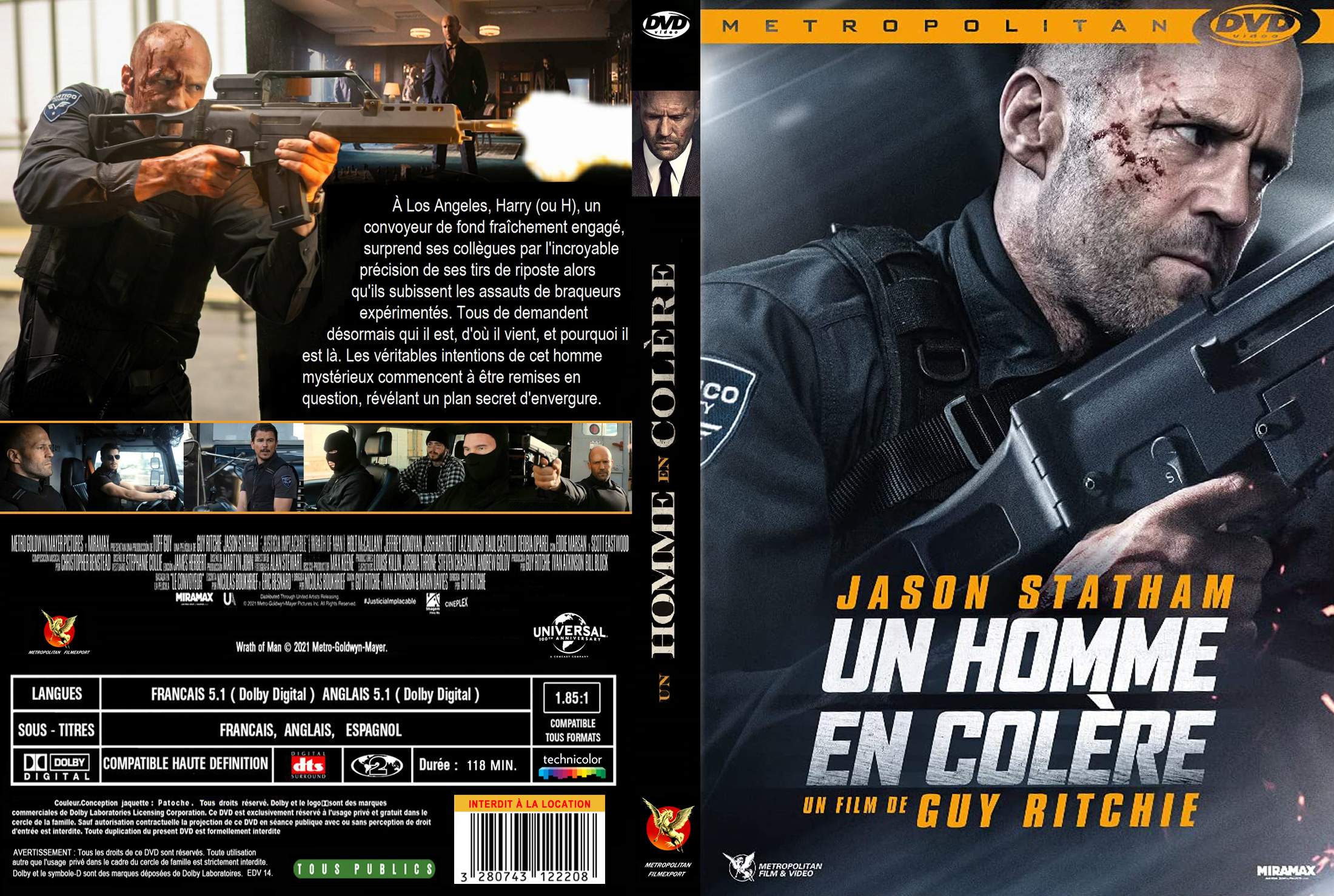 Jaquette DVD Un homme en colre custom v3