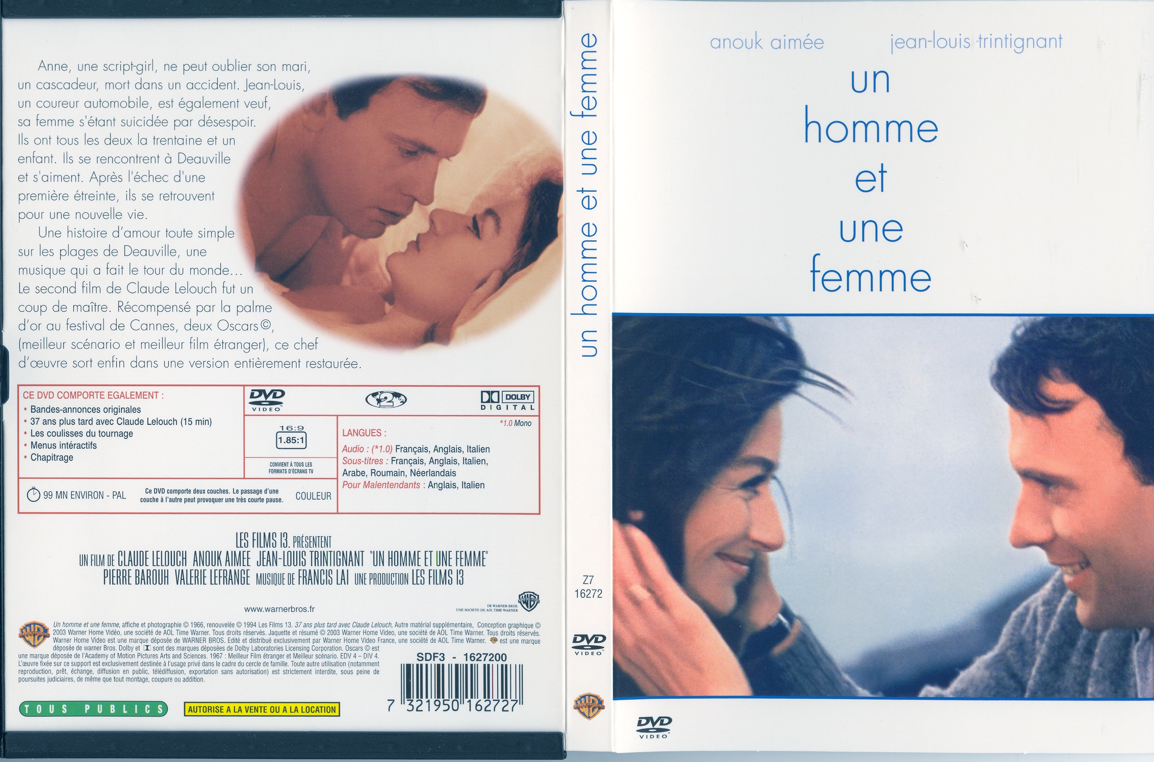 Jaquette DVD Un homme et une femme