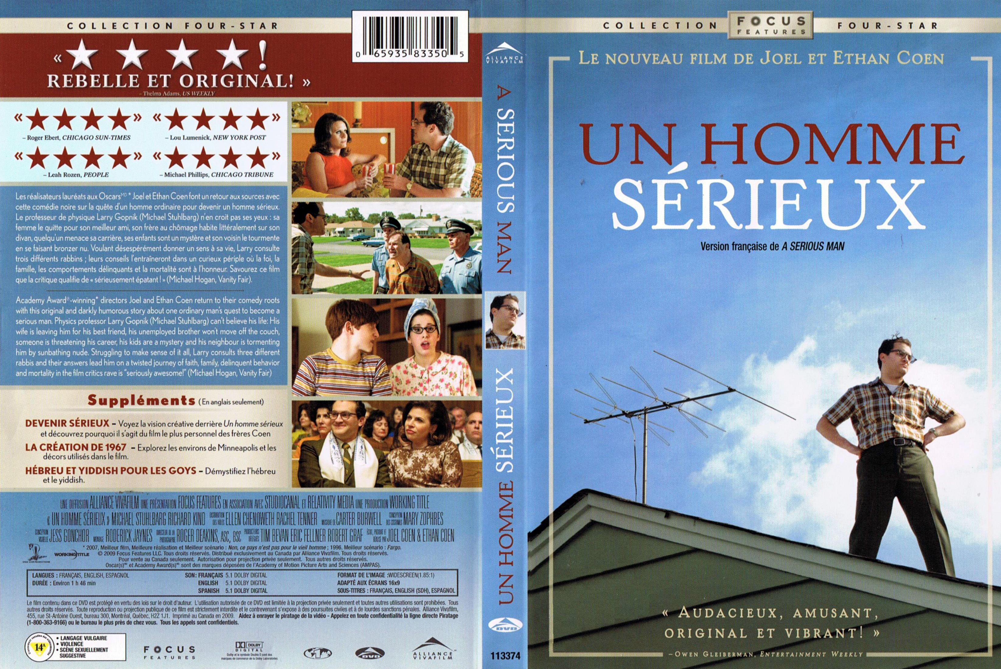 Jaquette DVD Un homme srieux - A serious man (Canadienne)