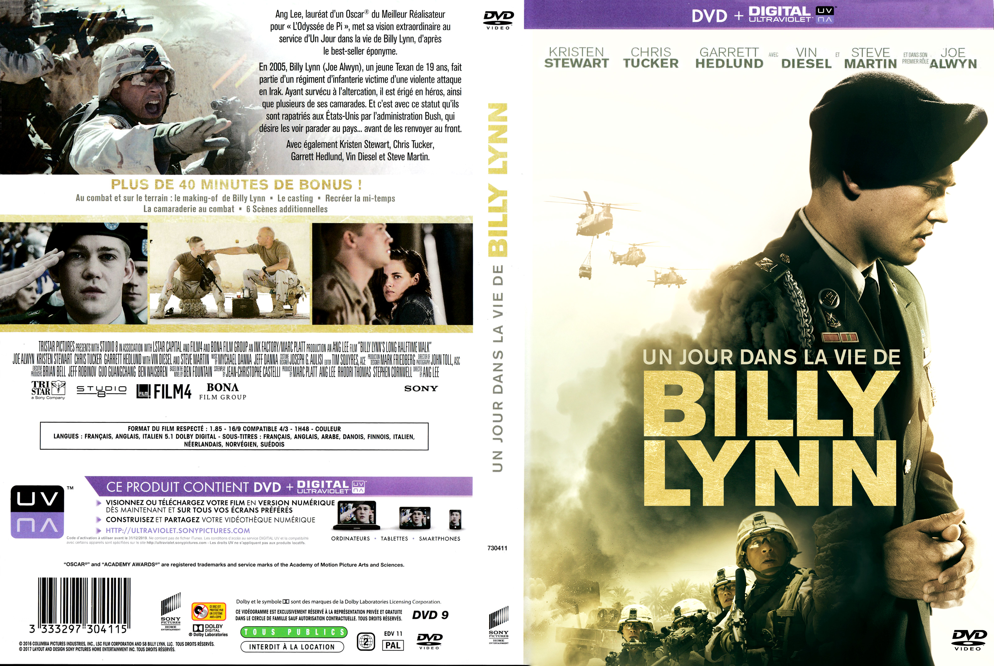 Jaquette DVD Un jour dans la vie de Billy Lynn