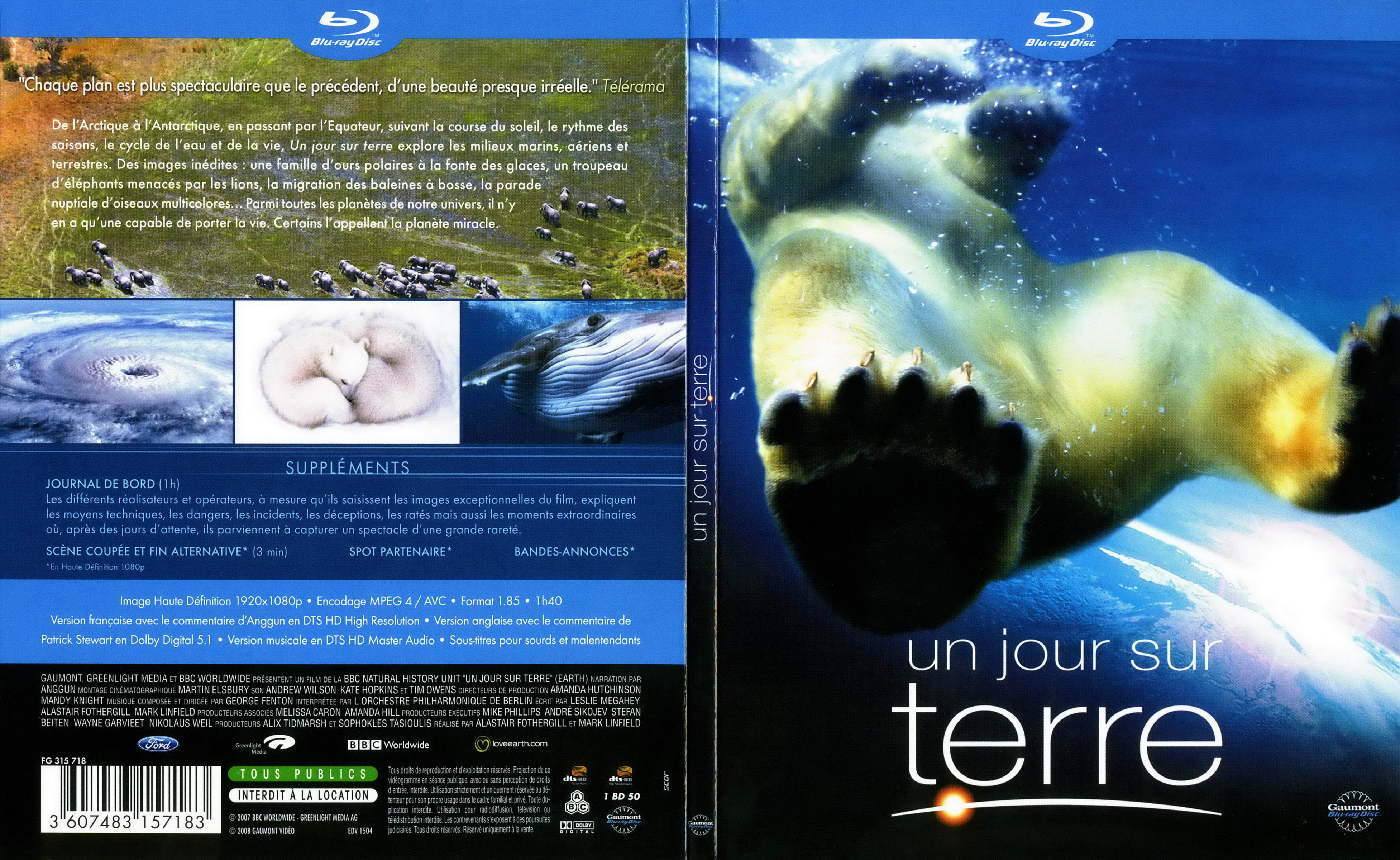 Jaquette DVD Un jour sur terre (BLU-RAY)