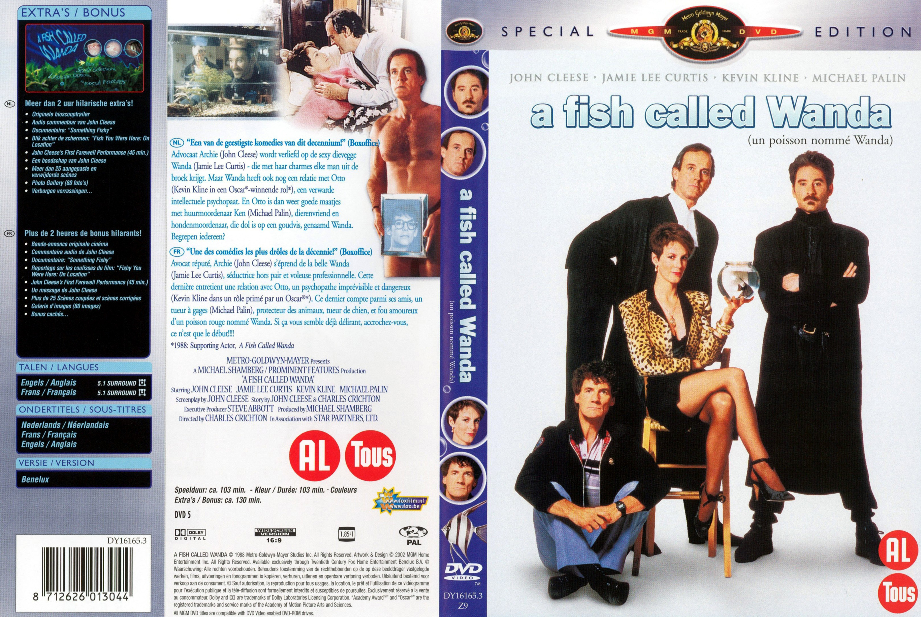 Jaquette DVD Un poisson nomm wanda - a fish called Wanda