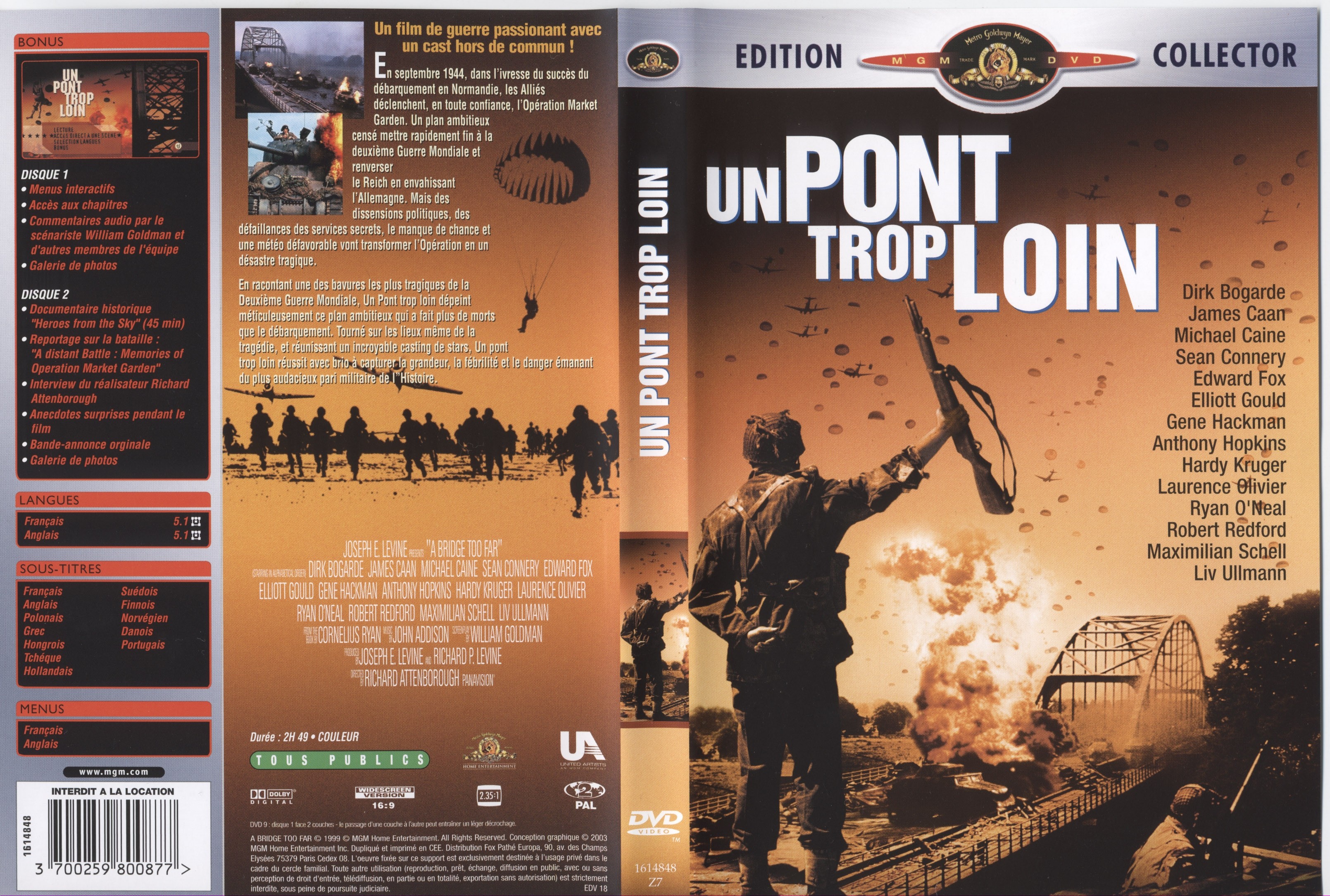 Jaquette DVD Un pont trop loin