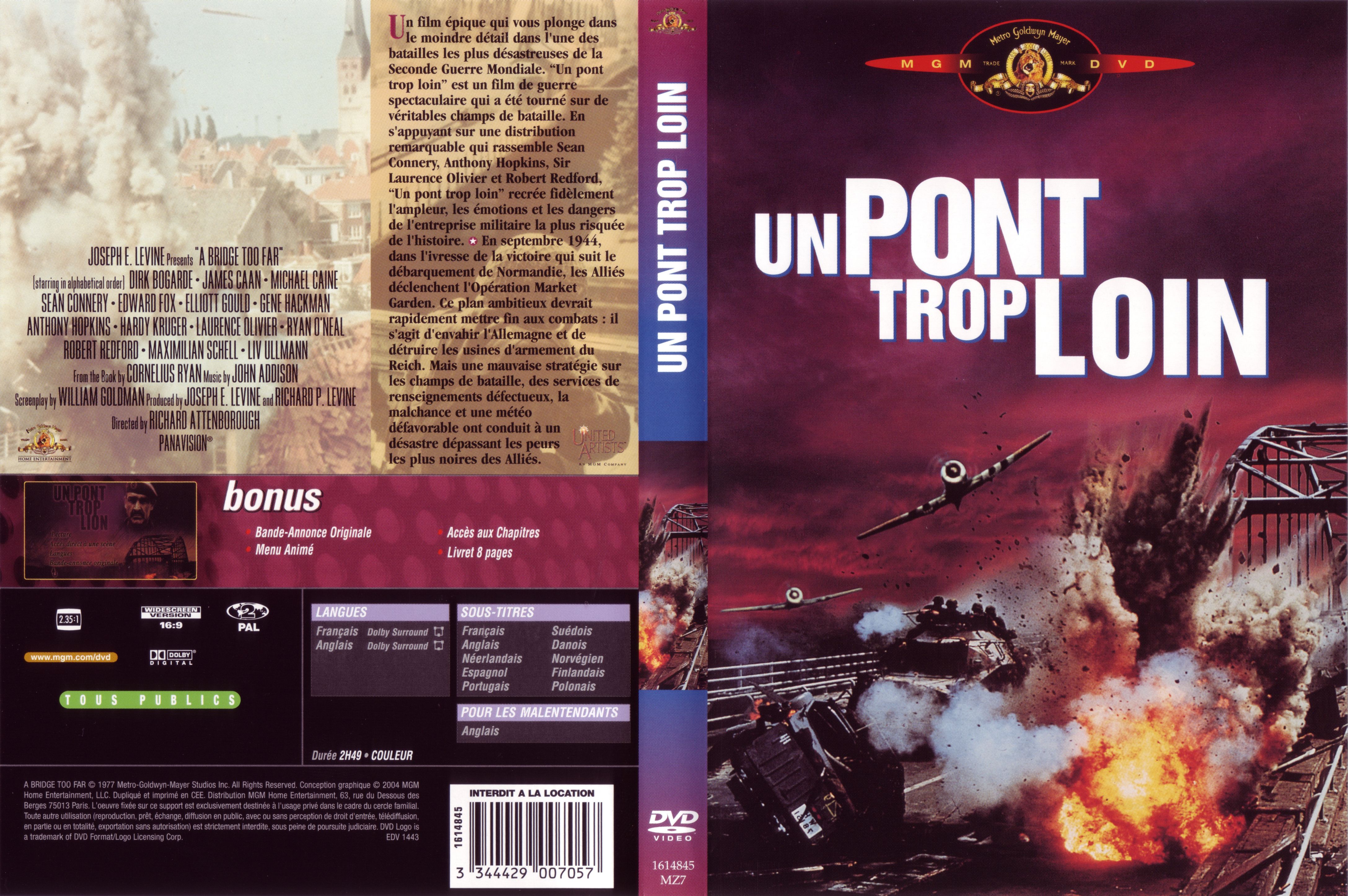 Jaquette DVD Un pont trops loin v3