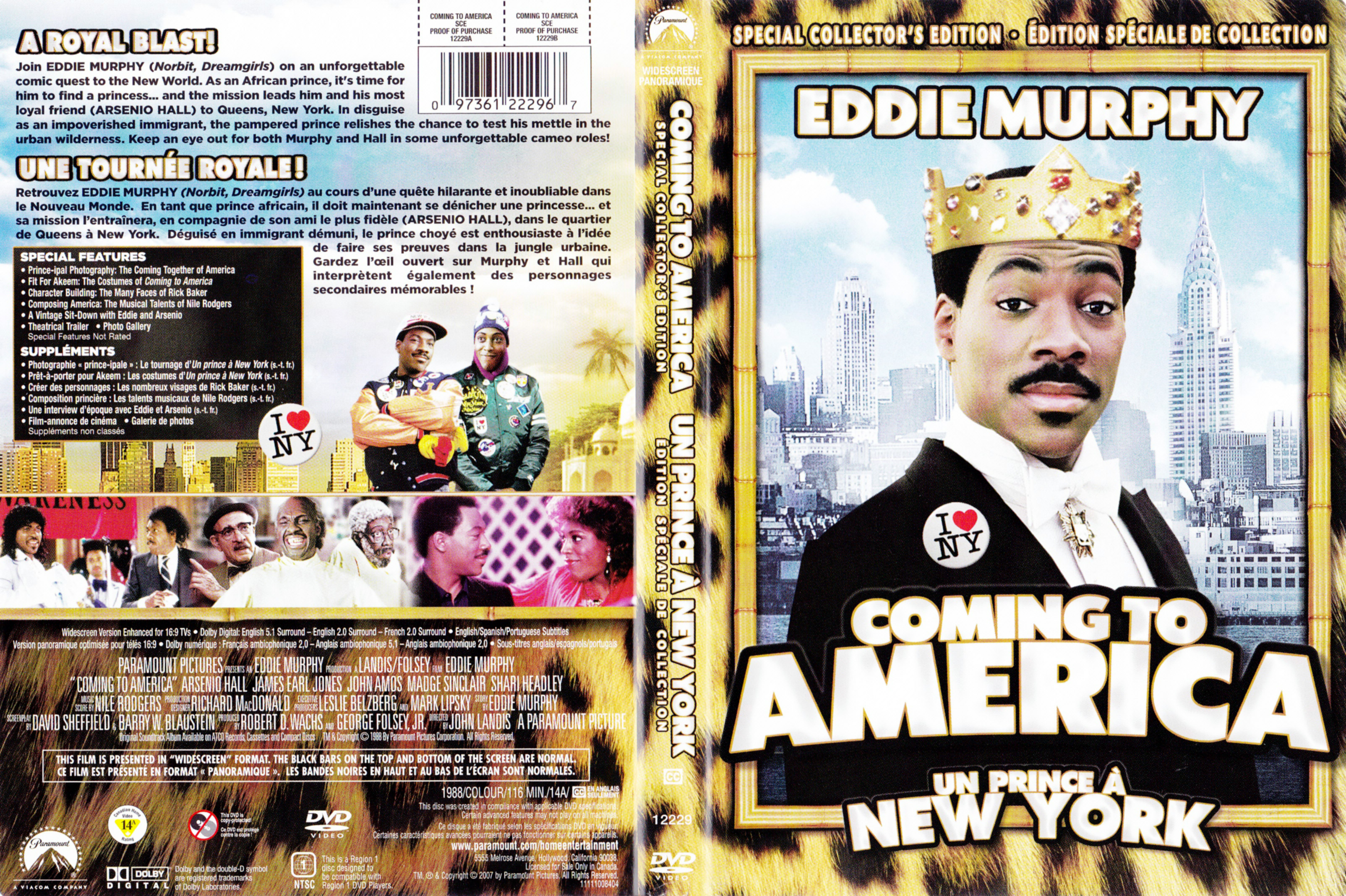 Jaquette DVD Un prince a New York - Coming to america (Canadienne)
