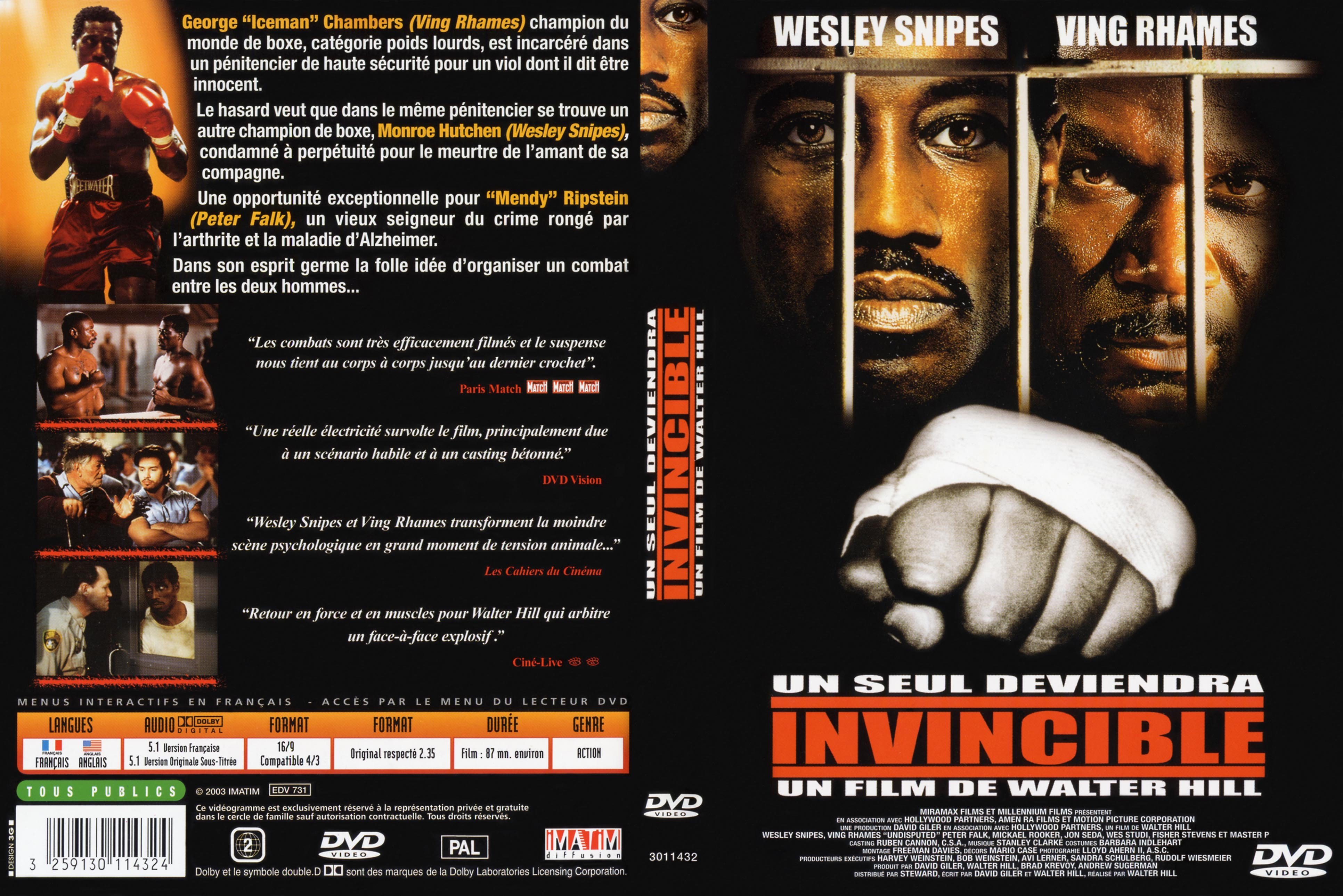 Jaquette DVD Un seul deviendra invincible