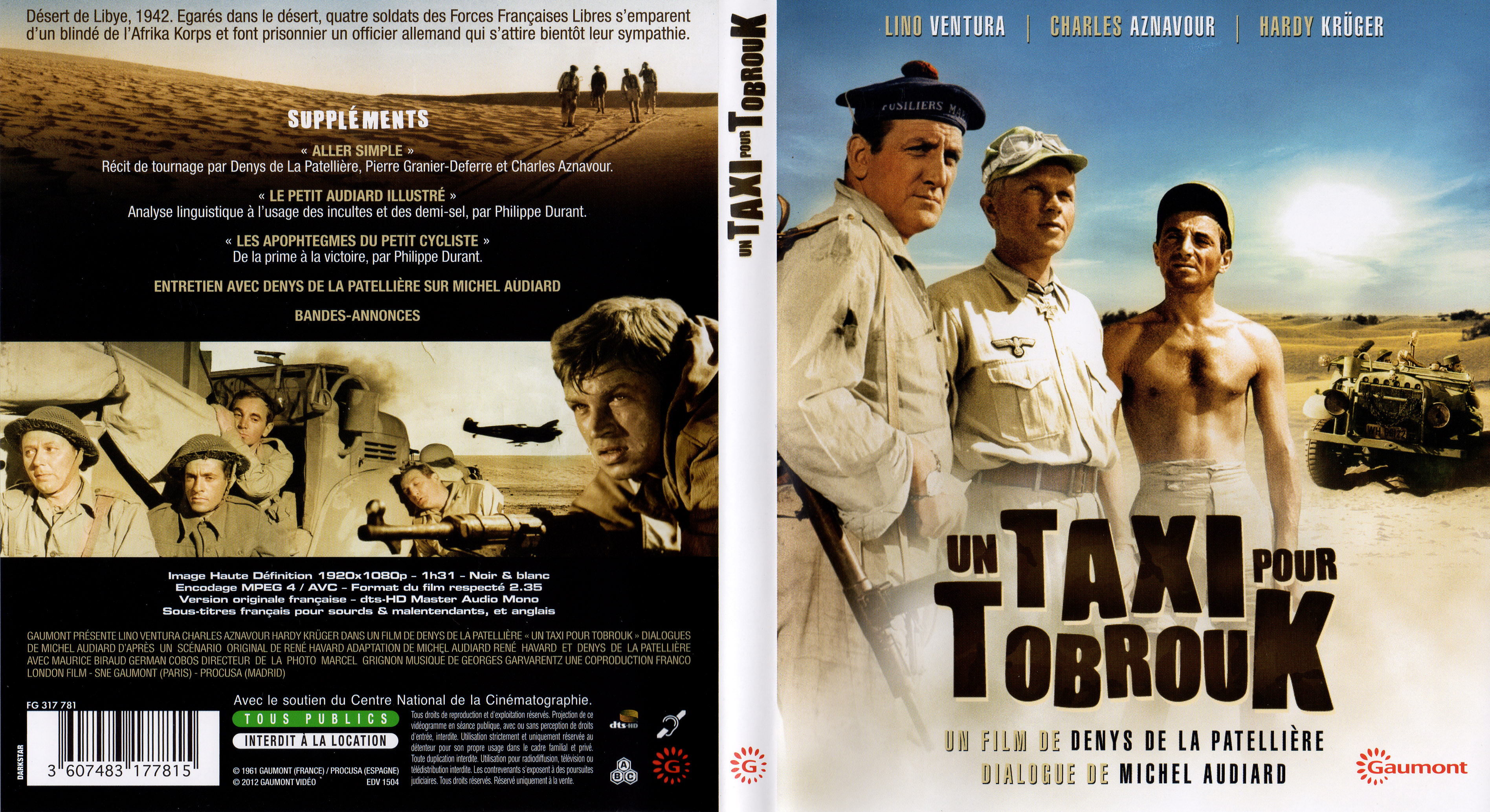 Jaquette DVD Un taxi pour Tobrouk (BLU-RAY)