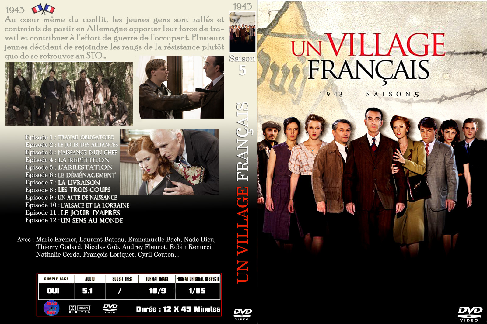 Jaquette DVD Un village francais Saison 5 custom