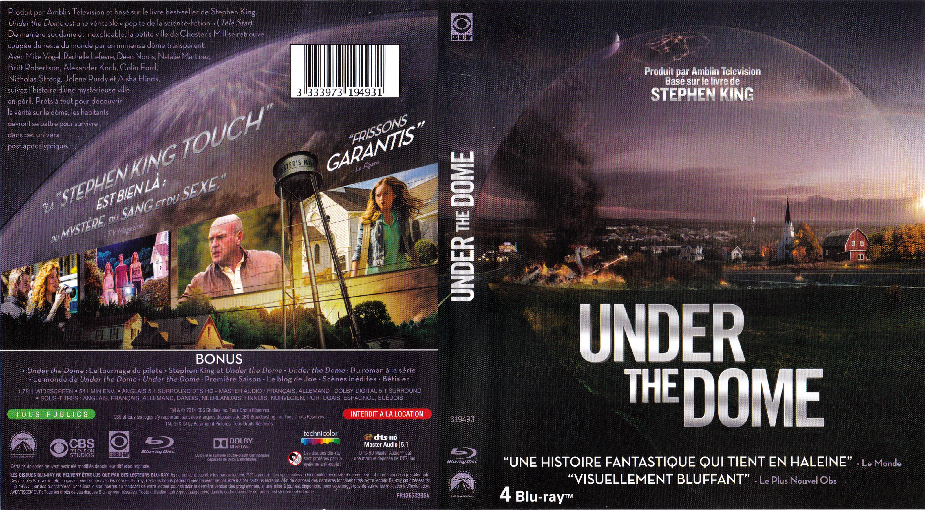 Jaquette DVD Under the Dome saison 1 (BLU-RAY)