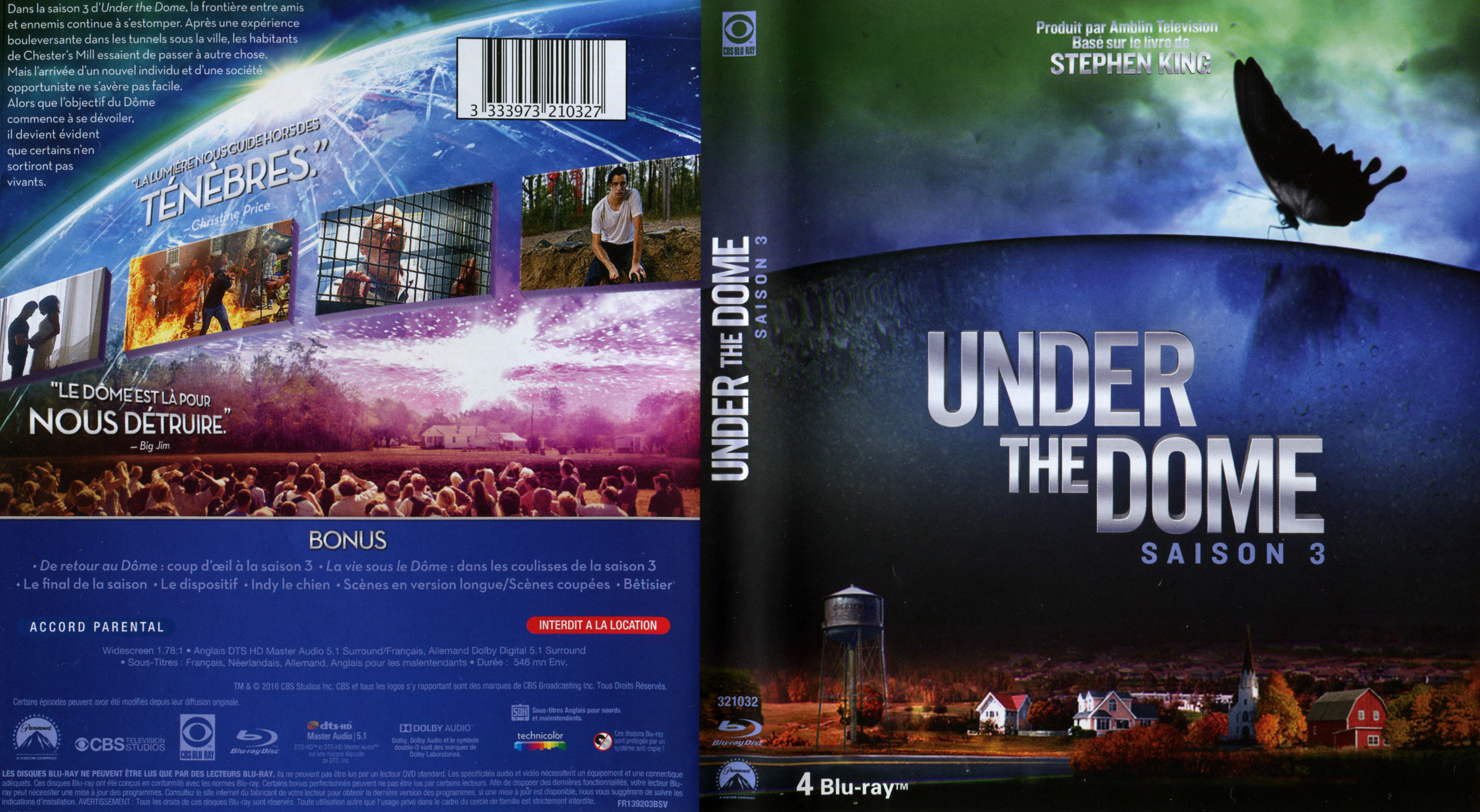 Jaquette DVD Under the Dome saison 3 (BLU-RAY)