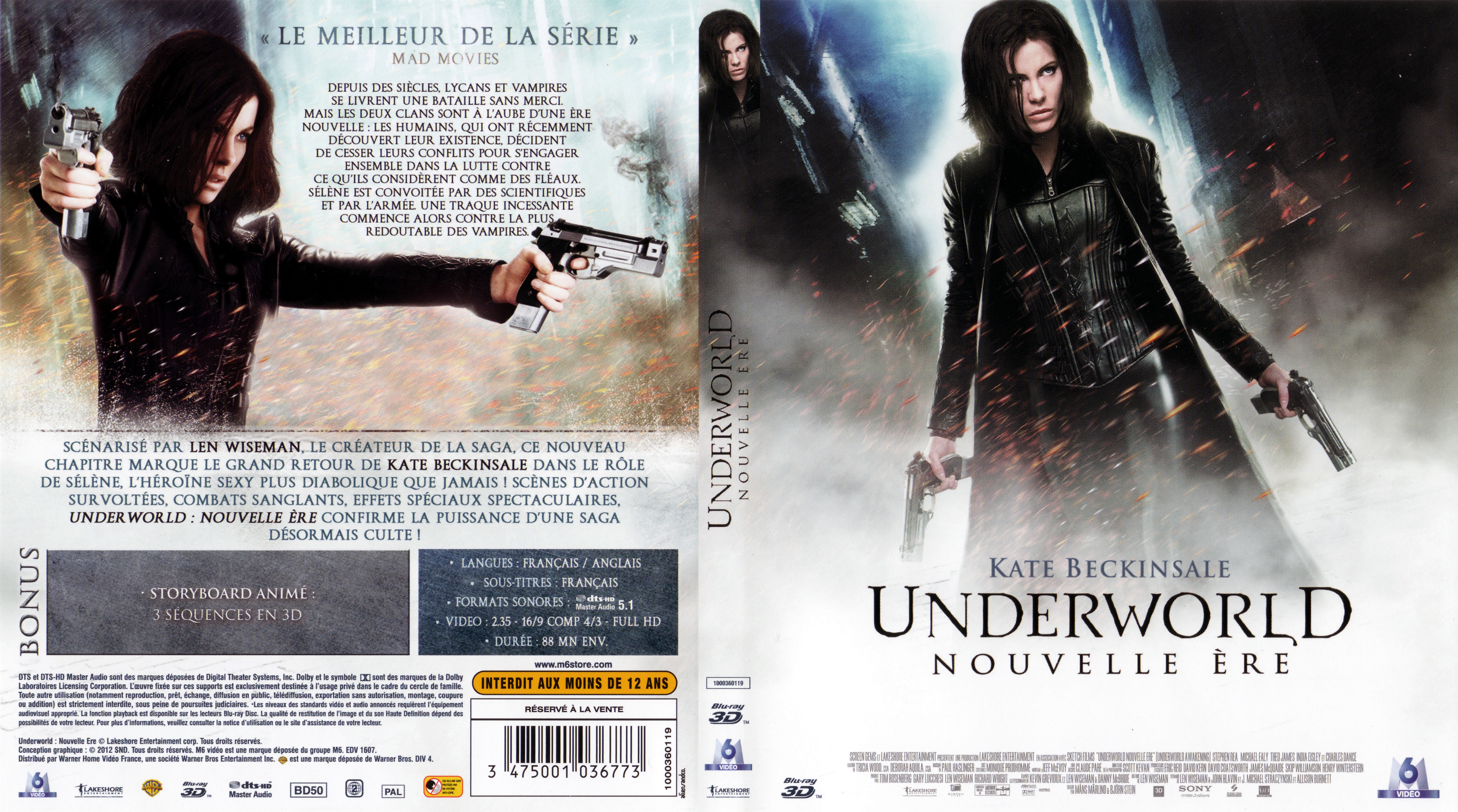 Jaquette DVD Underworld Nouvelle re 3D (BLU-RAY)