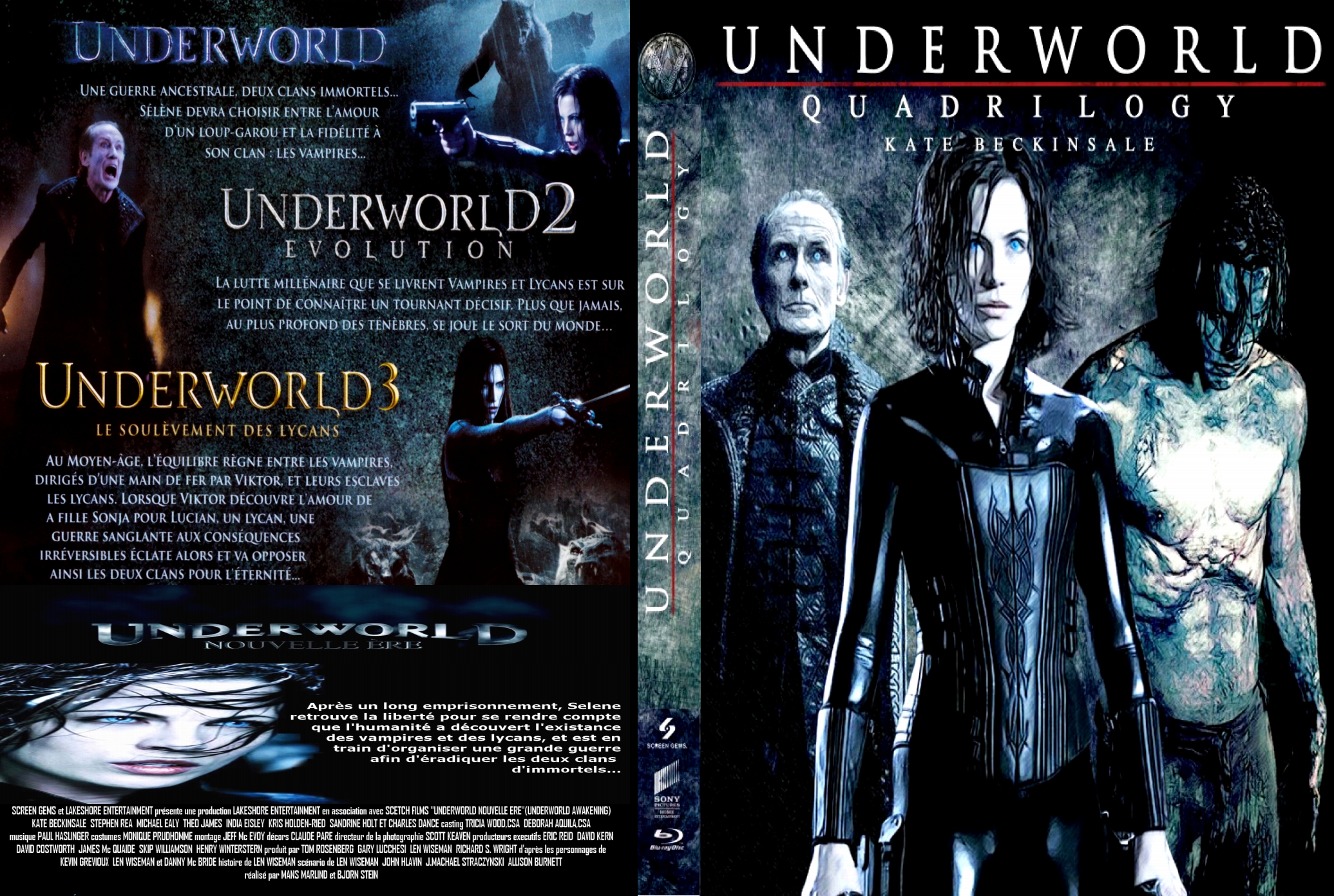 Jaquette DVD Underworld quadrilogie custom (BLU-RAY)