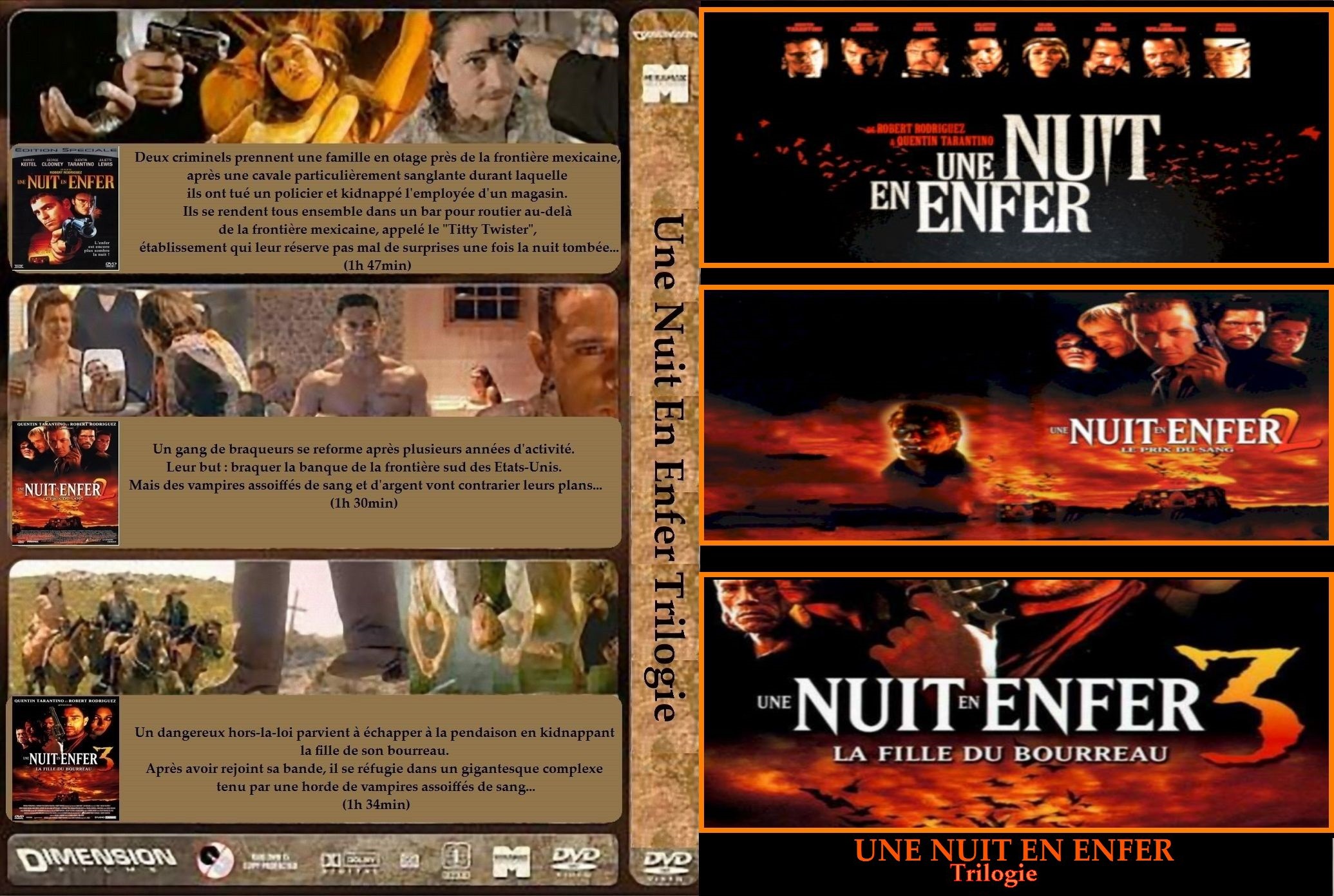 Jaquette DVD Une Nuit en enfer trilogie custom