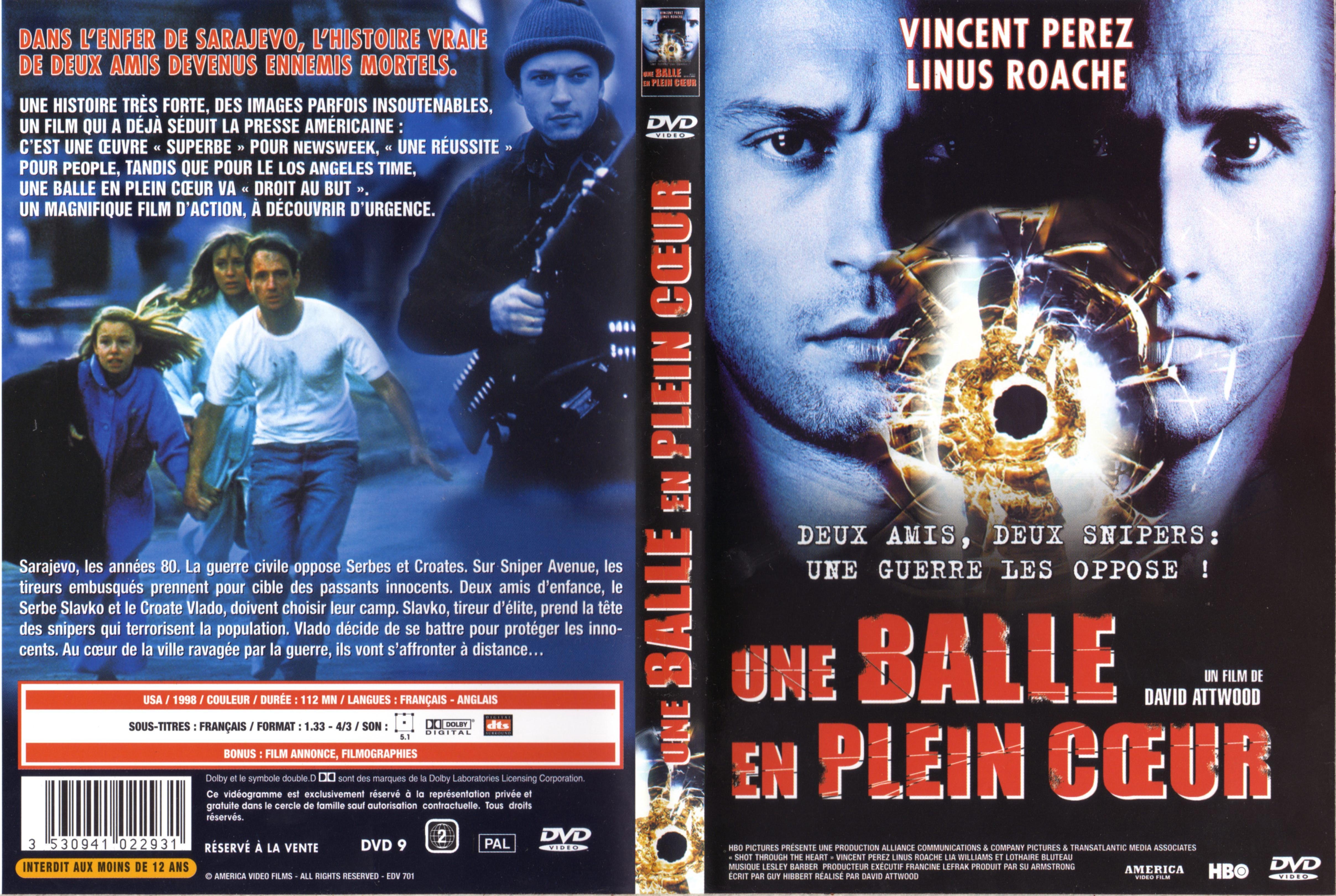 Jaquette DVD Une balle en plein coeur