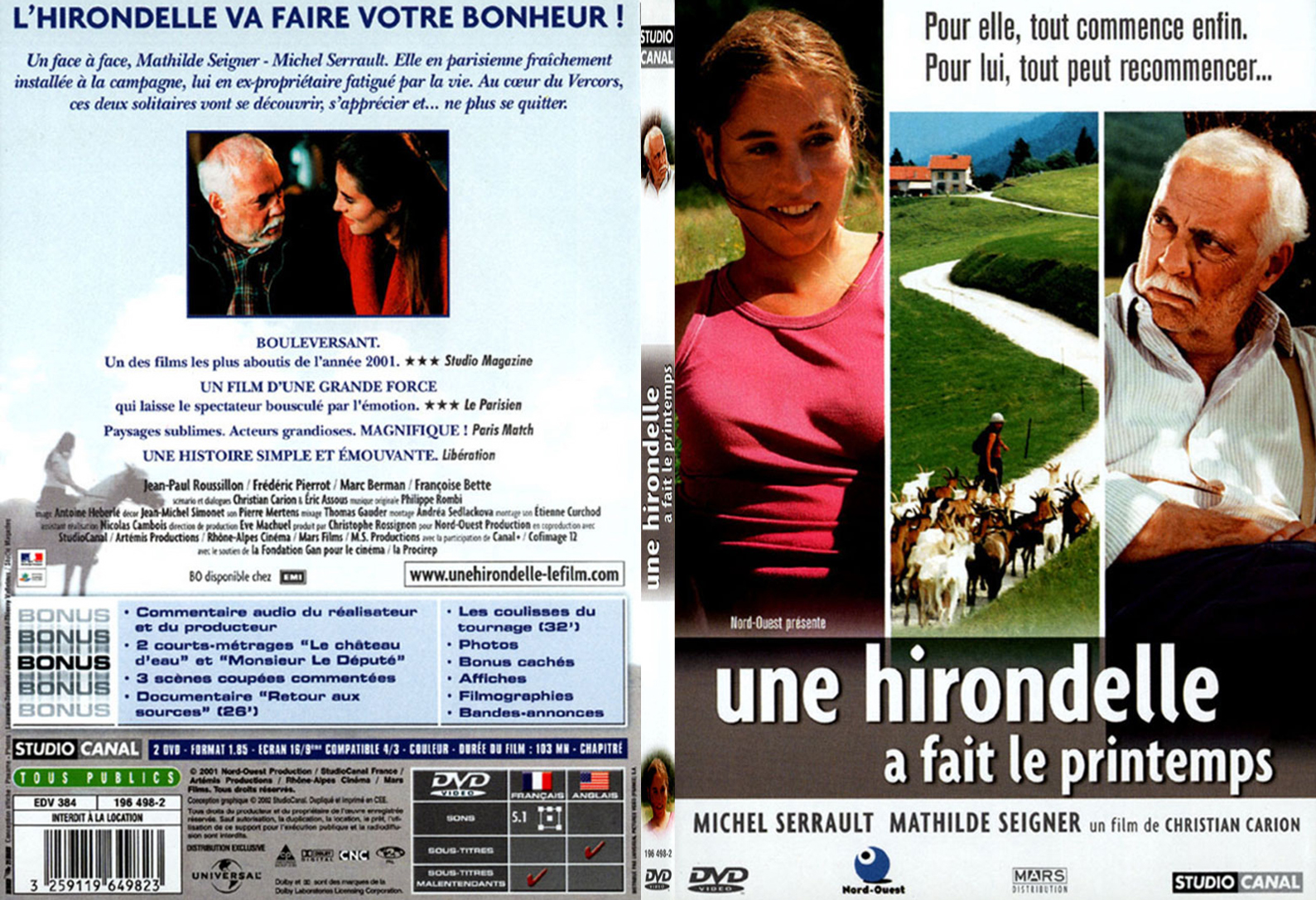 Jaquette DVD Une hirondelle  fait le printemps - SLIM