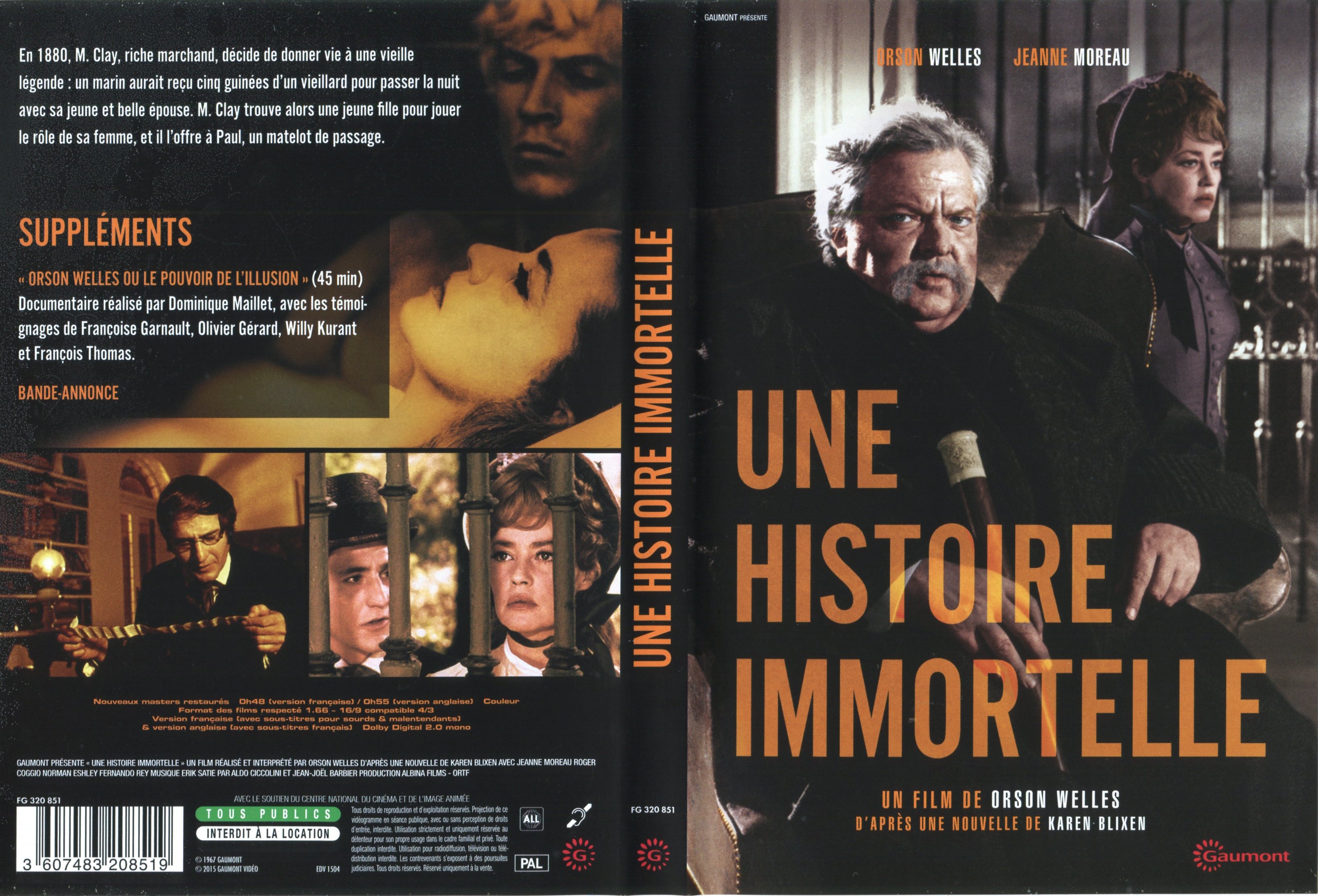 Jaquette DVD Une histoire immortelle v2