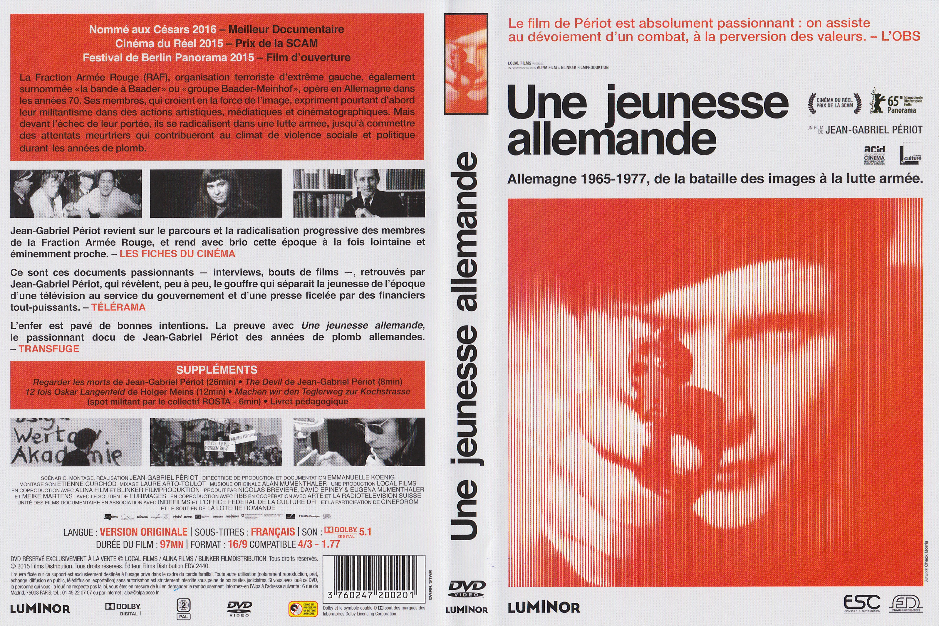 Jaquette DVD Une jeunesse allemande