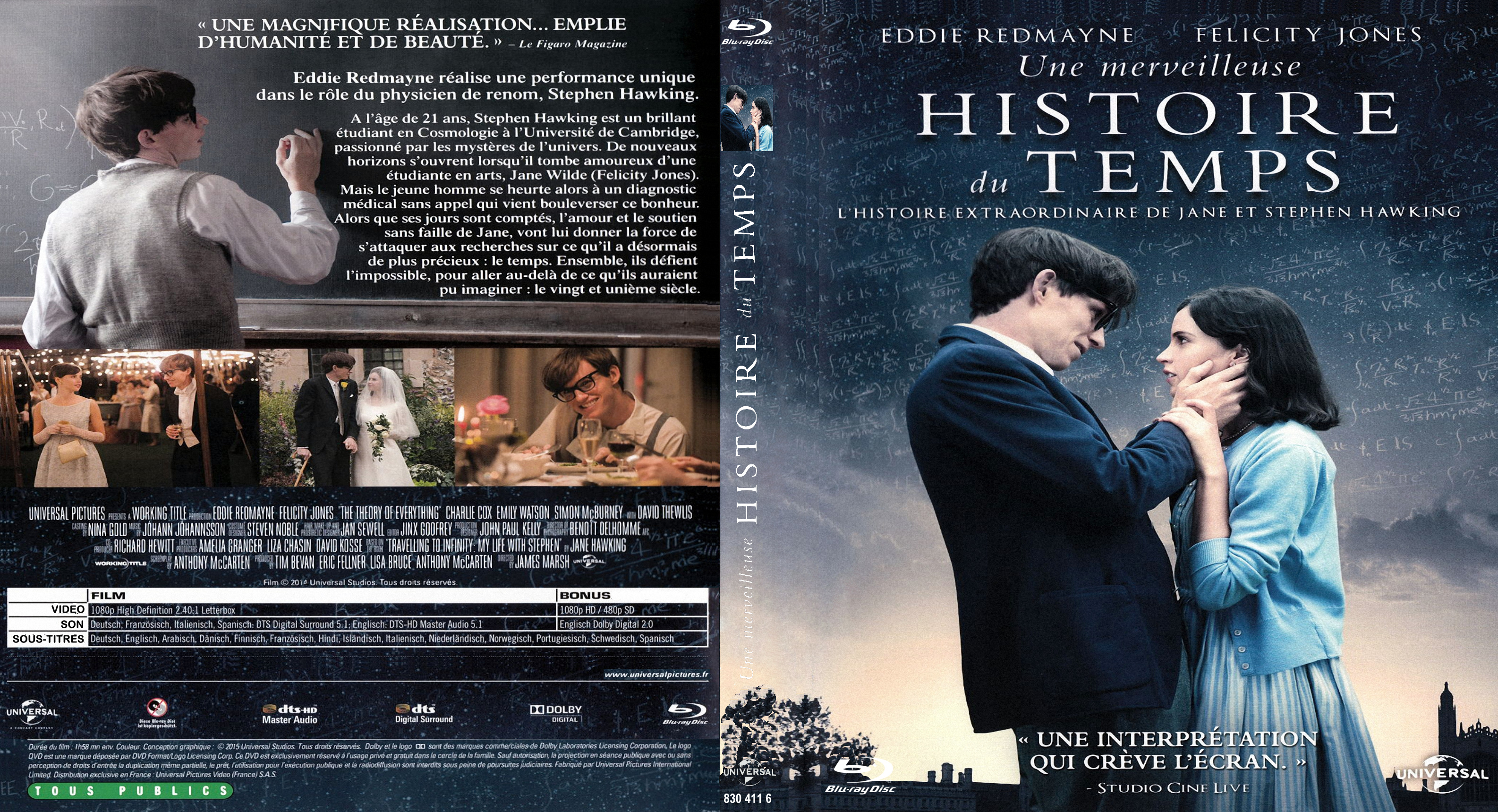 Jaquette DVD Une merveilleuse histoire du temps custom (BLU-RAY)