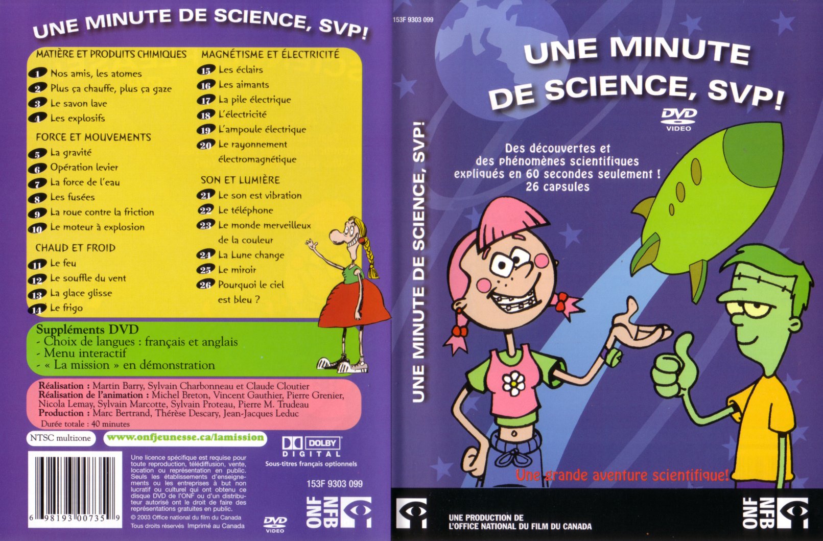 Jaquette DVD Une minute de science svp
