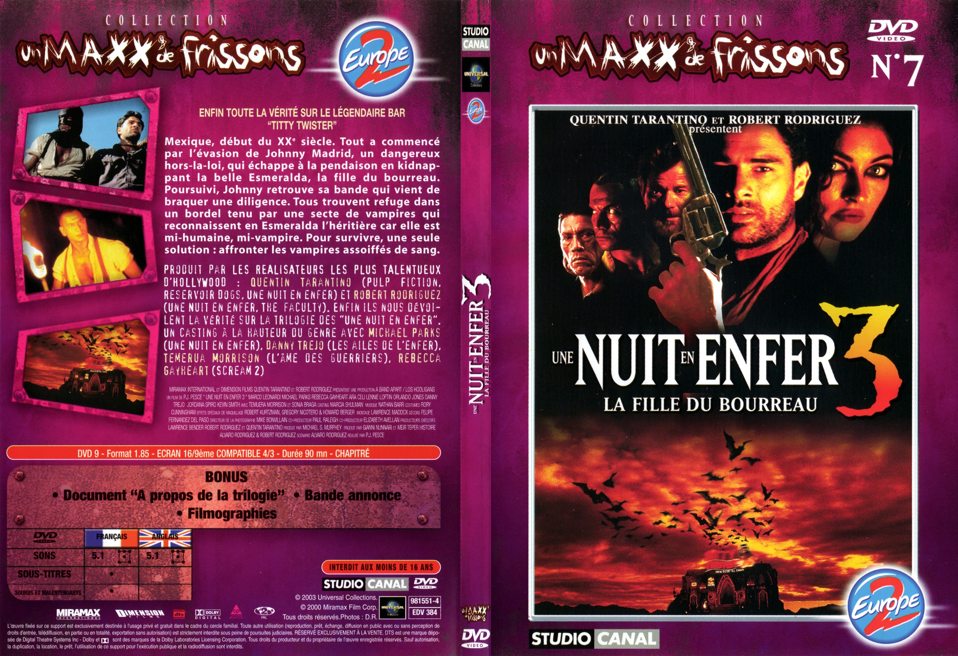 Jaquette DVD Une nuit en enfer 3 - SLIM