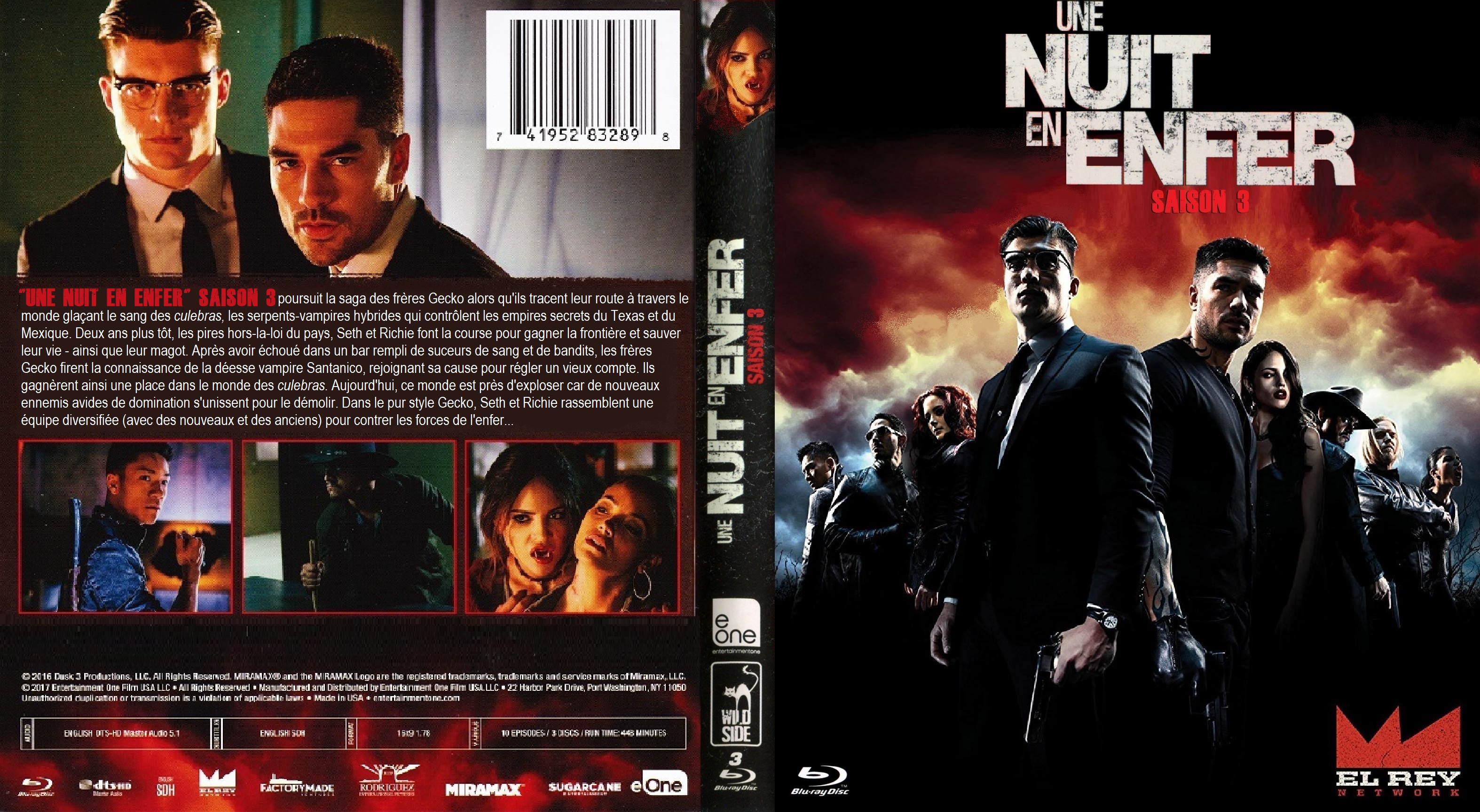 Jaquette DVD Une nuit en enfer Saison 3 custom (BLU-RAY)