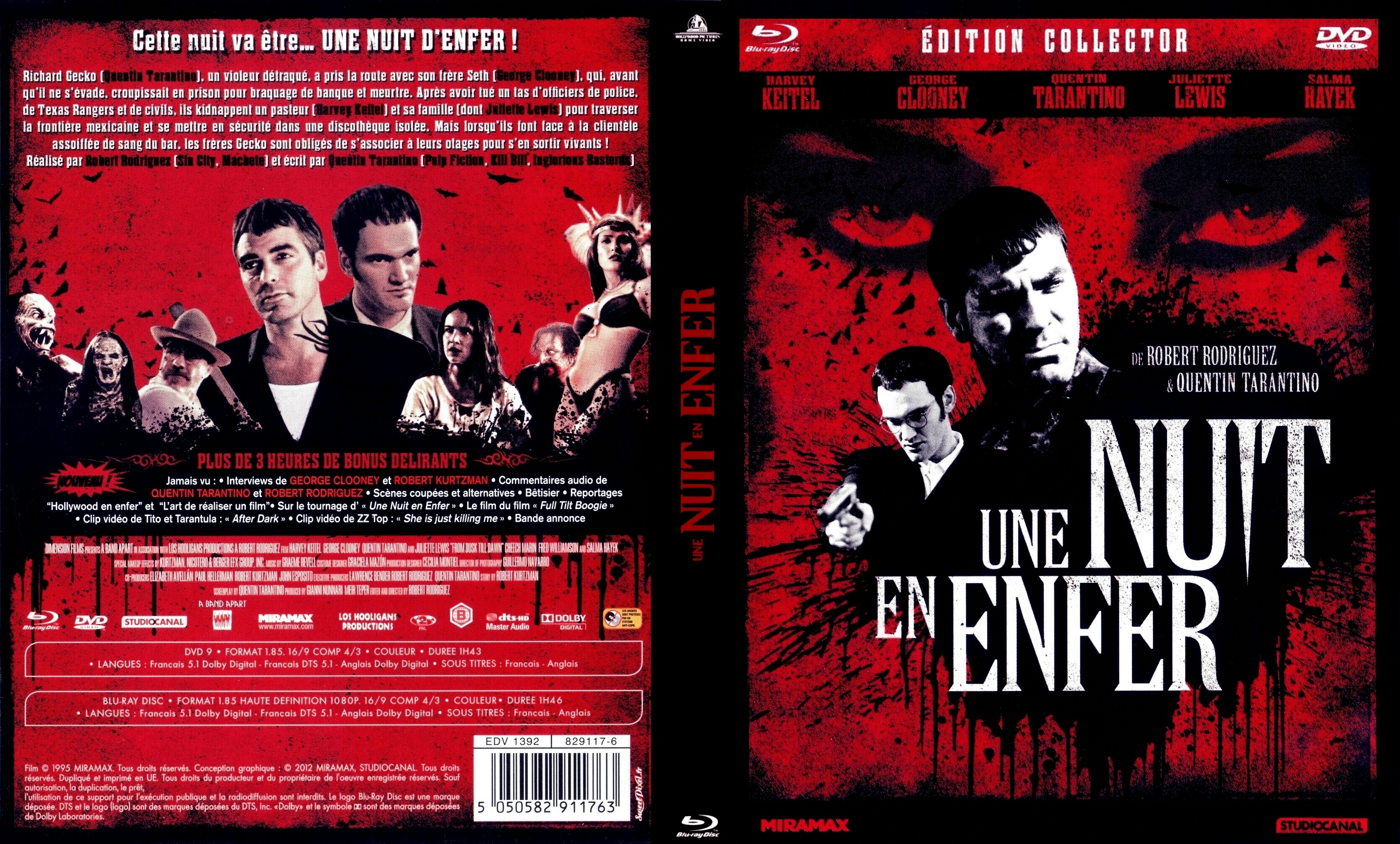 Jaquette DVD Une nuit en enfer custom (BLU-RAY)