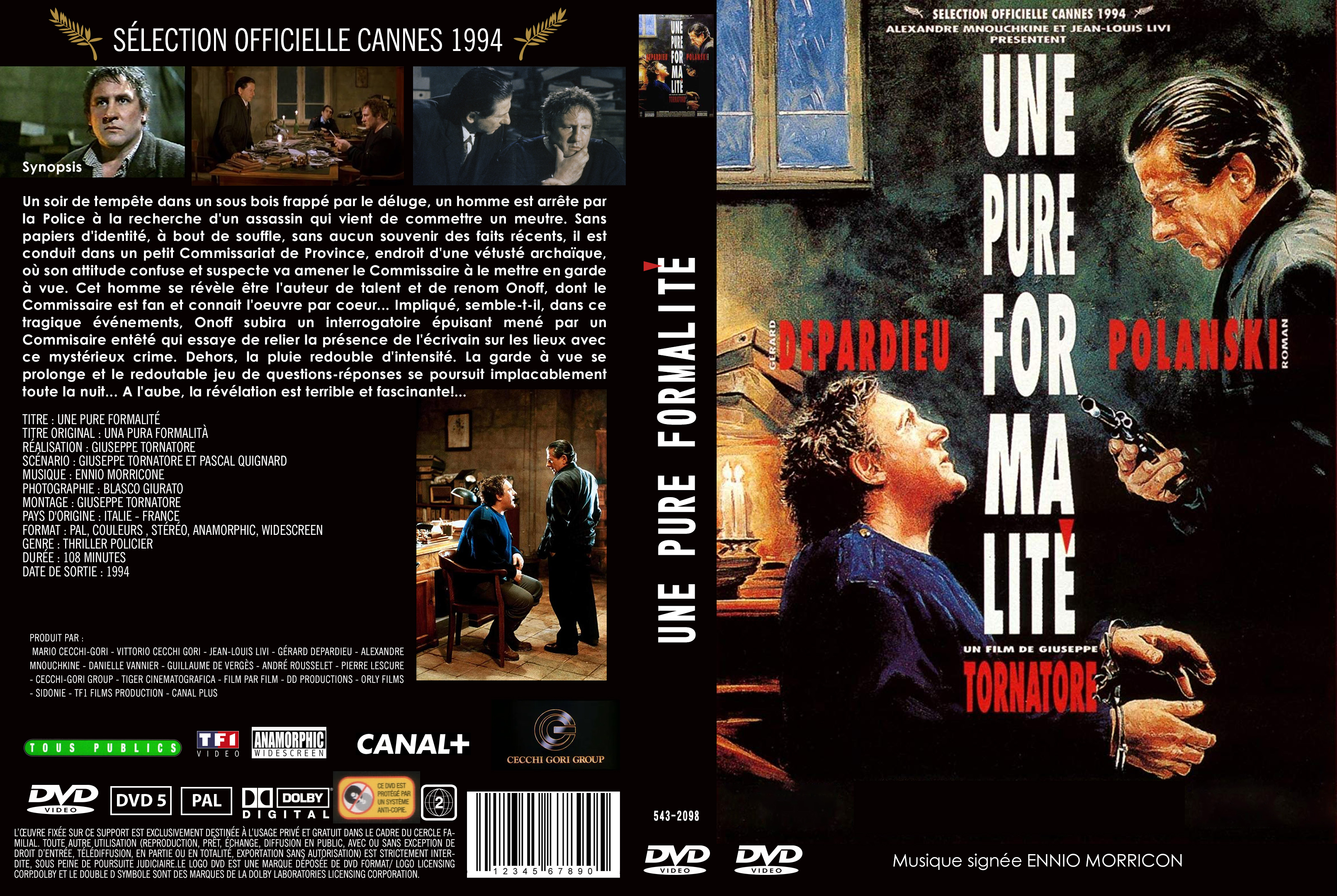 Jaquette DVD Une pure formalit custom