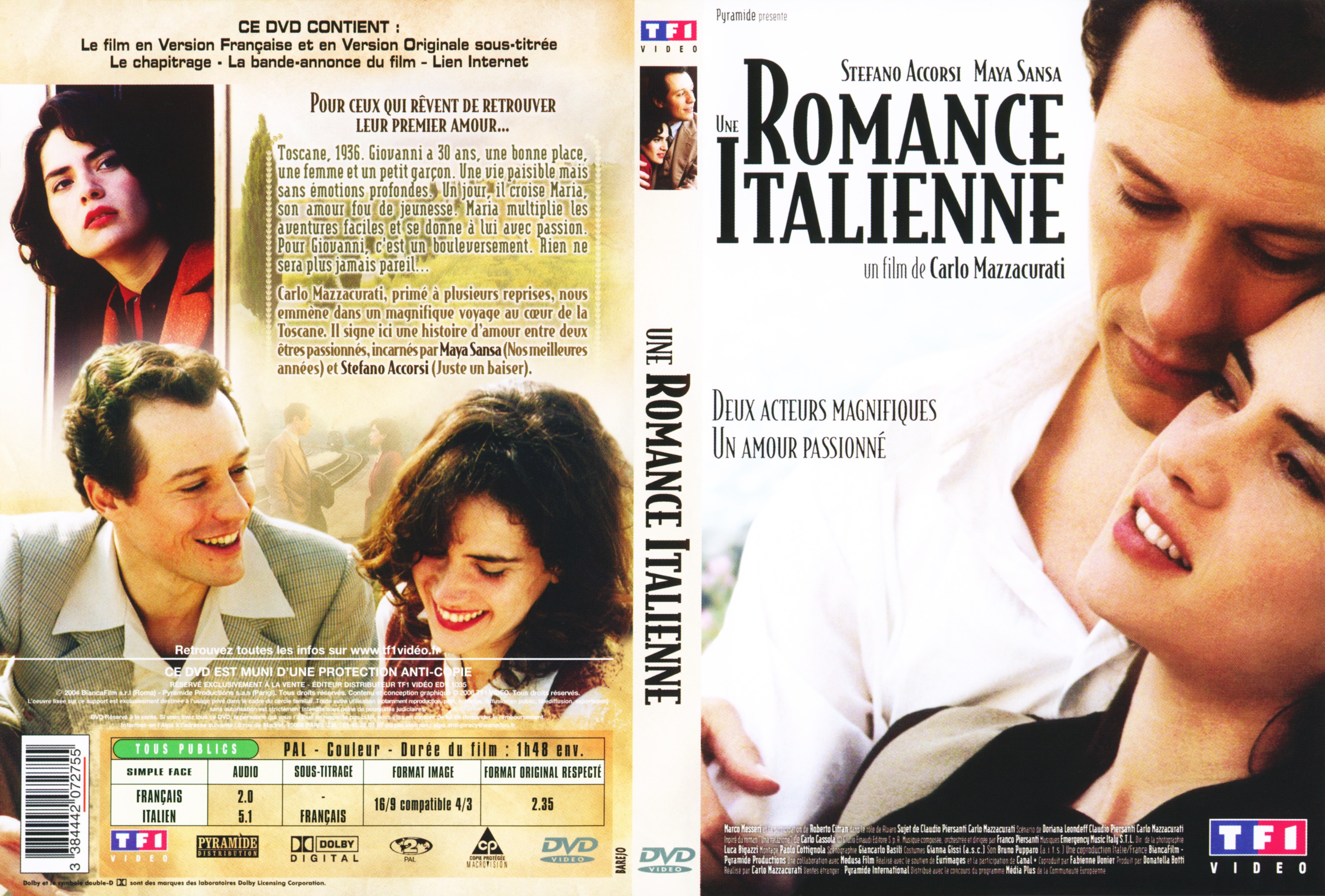 Jaquette DVD Une romance italienne