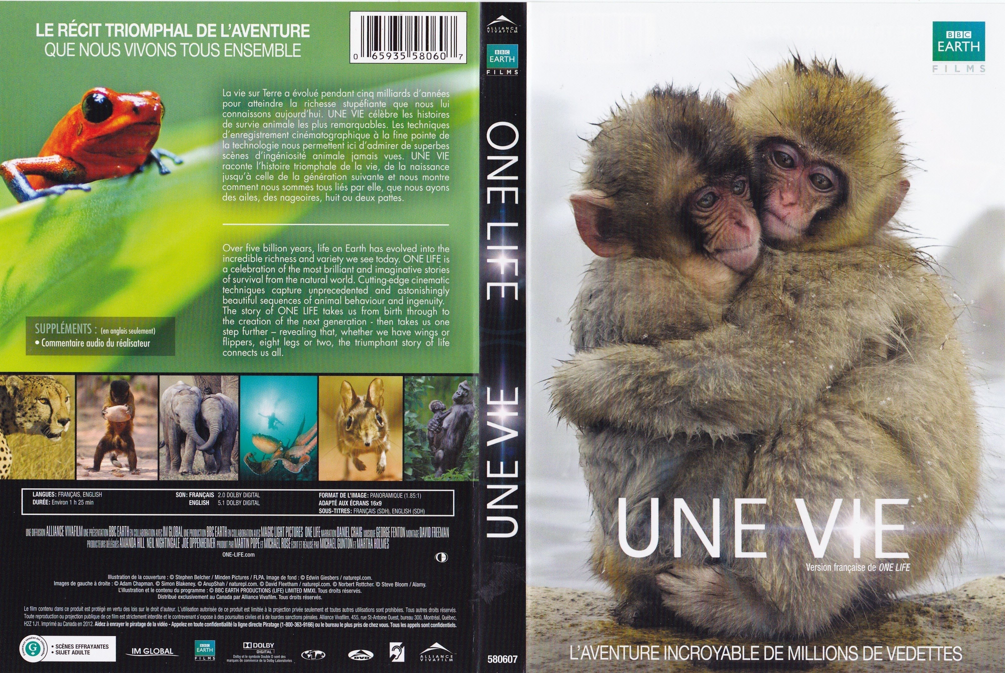 Jaquette DVD Une vie - One life (Canadienne)